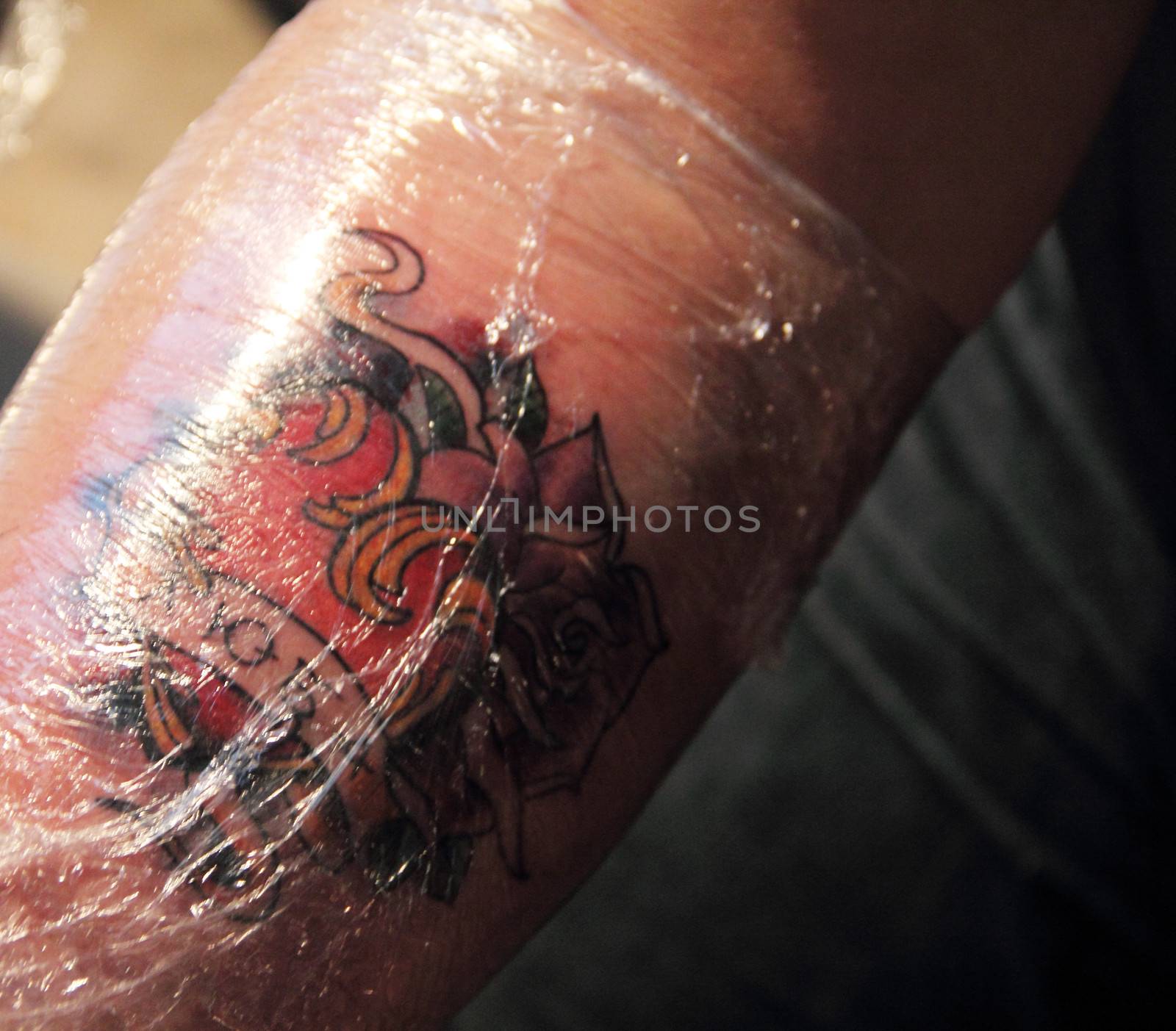 Tattoo wrapped with polythene by destillat