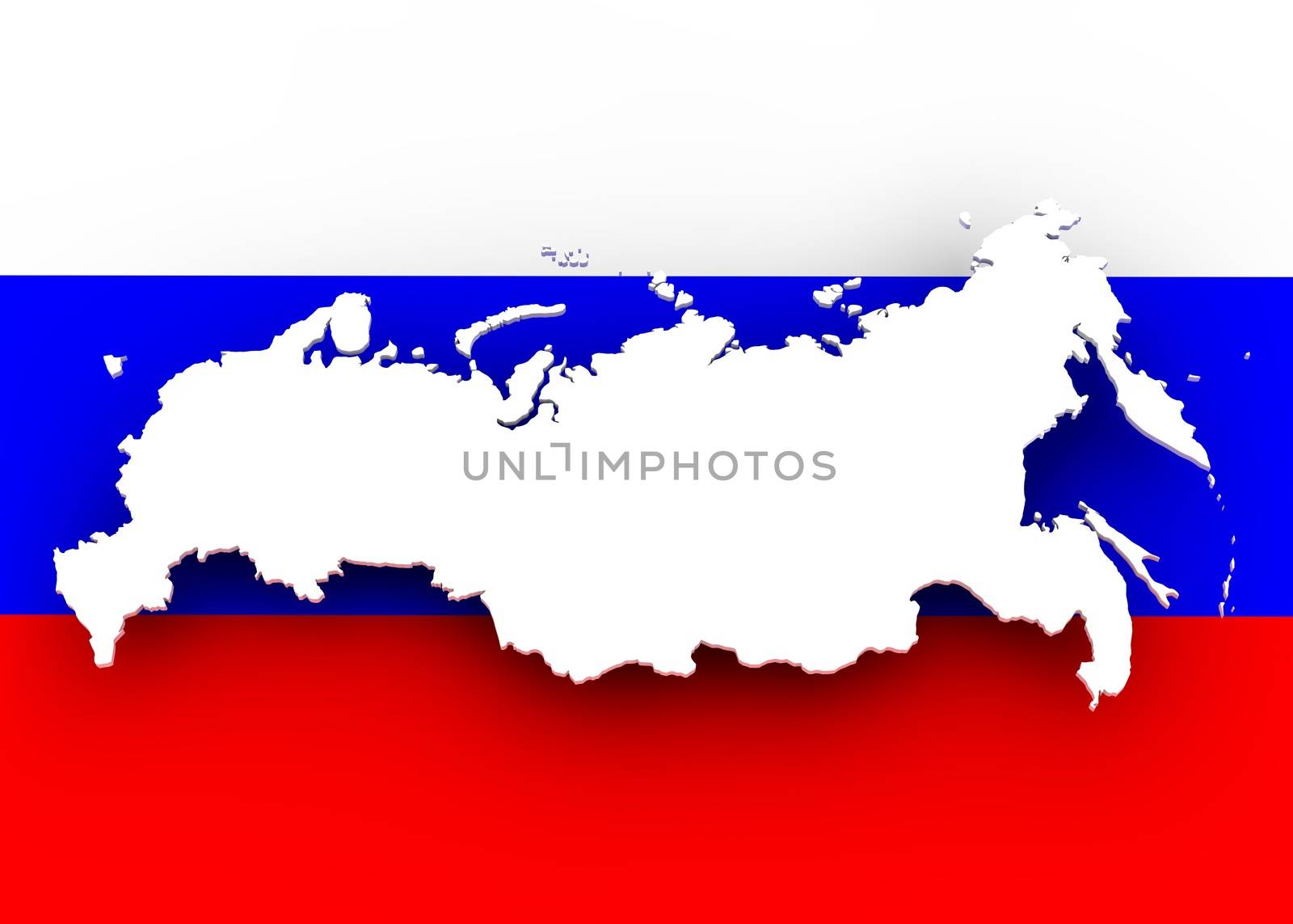 Russia map and flag by 3DAgentur