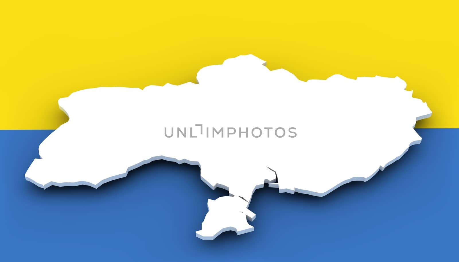 Ukraine map and flag by 3DAgentur