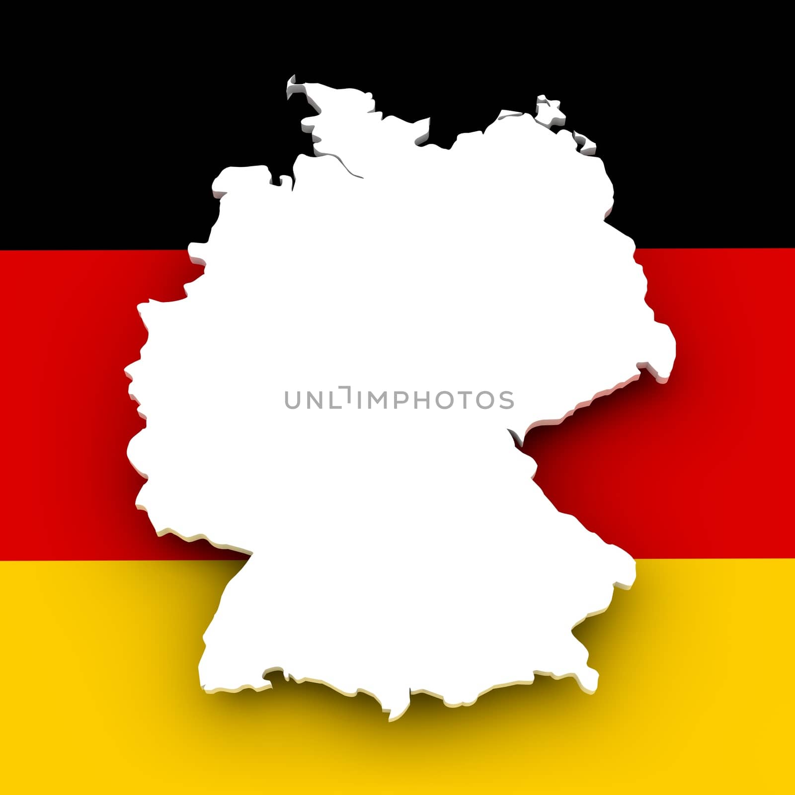 German map and flag by 3DAgentur