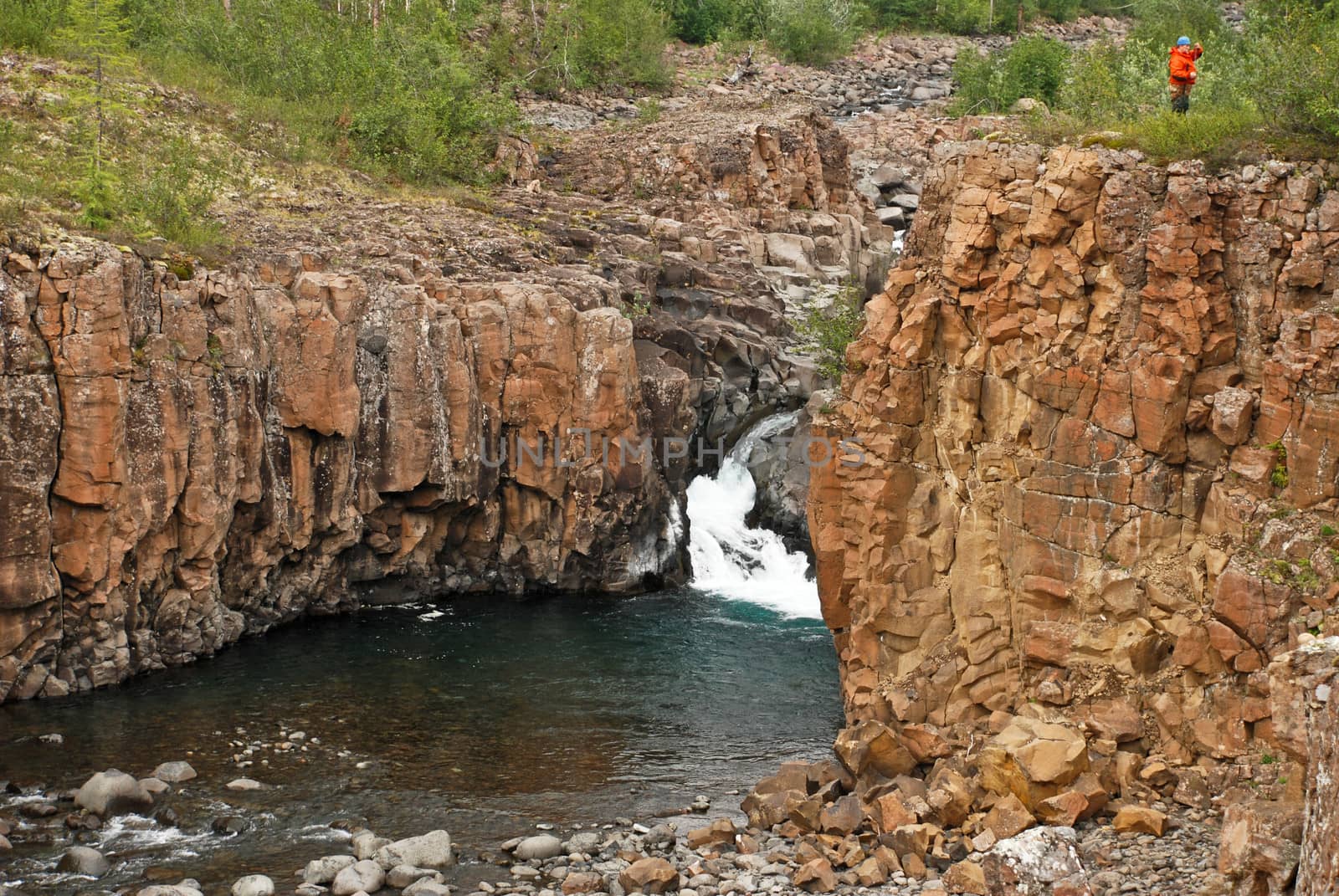 Grand Canyon on a stormy river Bucharama with waterfall