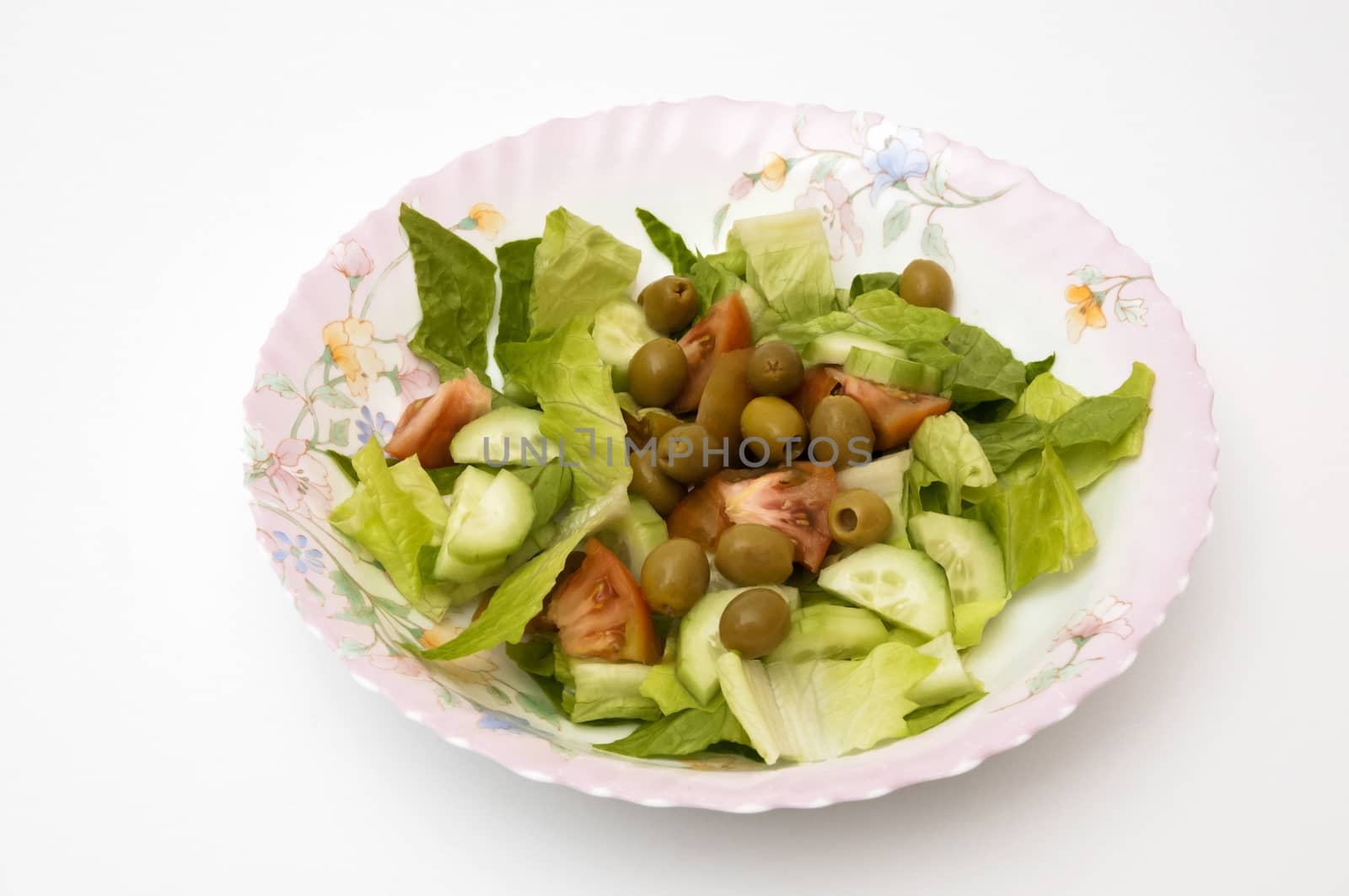 salad plate on a white background