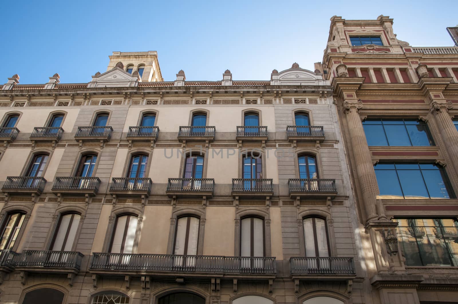 Barcelona very large building with blue sky