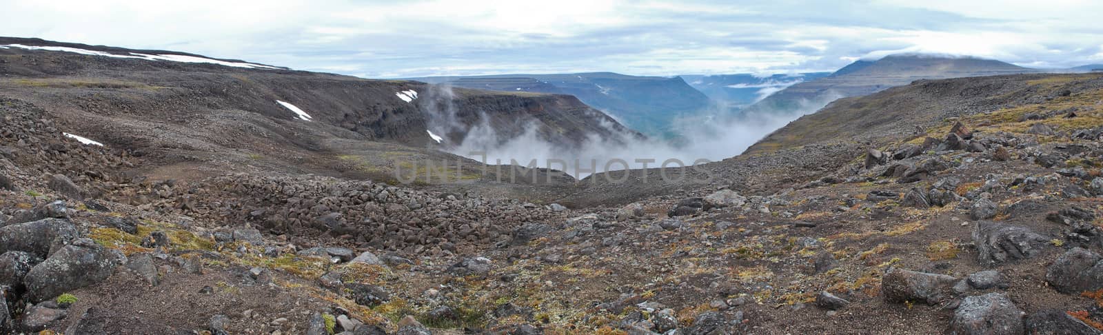 The landscape of the Western part of the plateau Putorana plateau. Taimyr Peninsula, Russia.