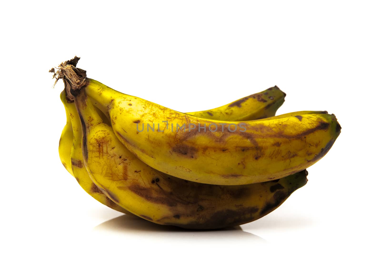 Canary bananas on a white background