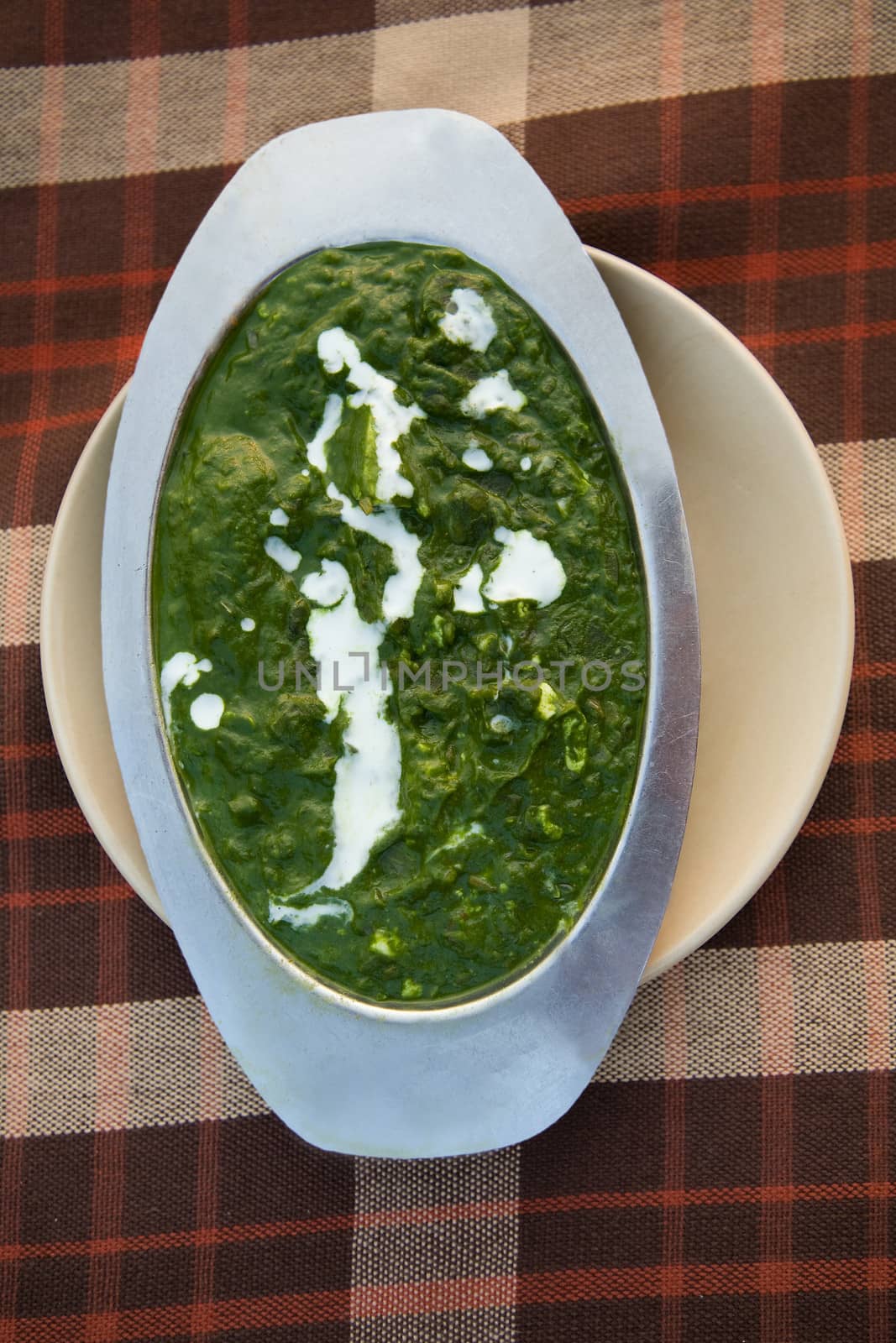 palak paneer , spinach and cheese curry , indian food  by foryouinf