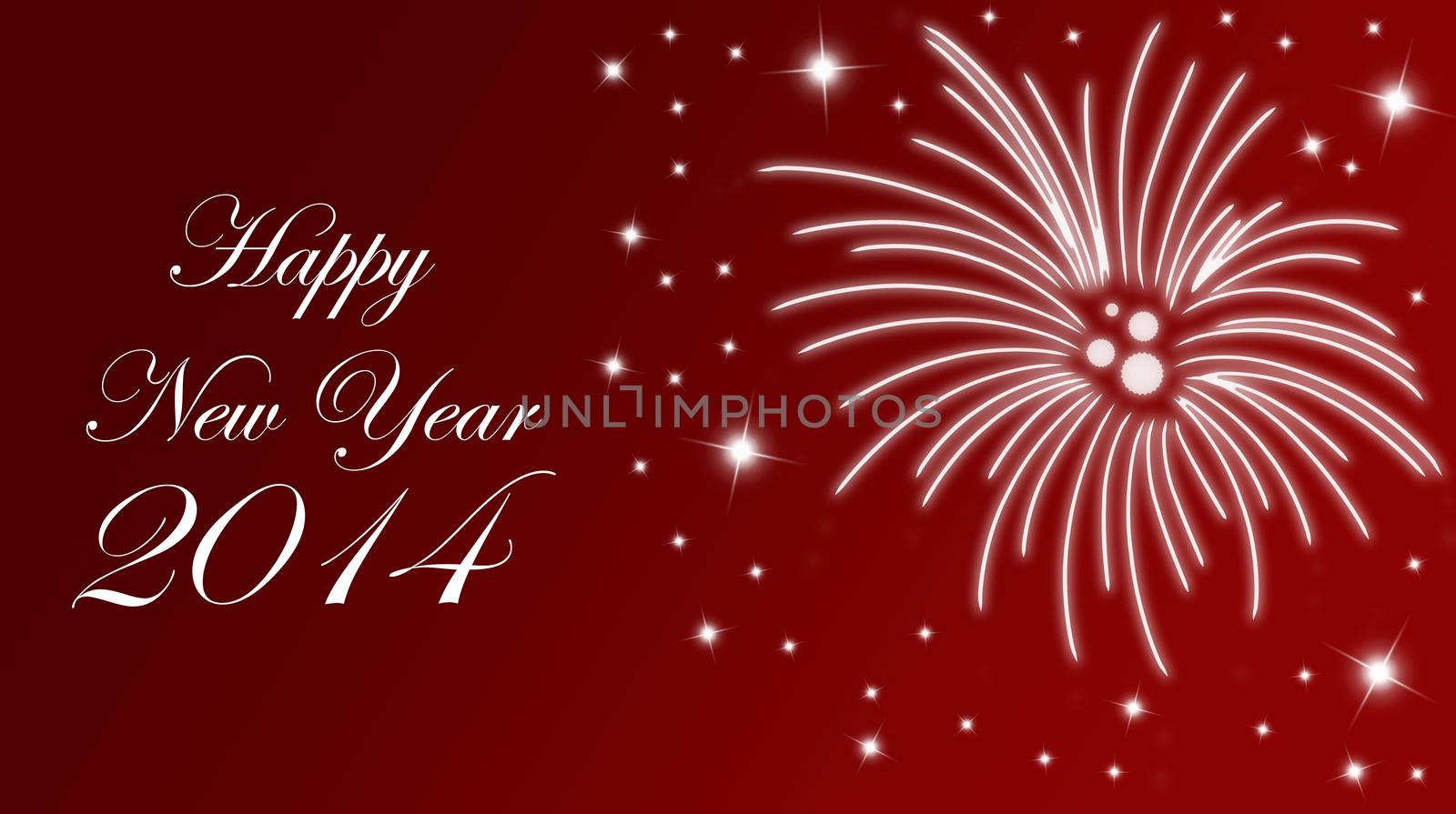 Holiday background for New Year 2014 with fireworks
