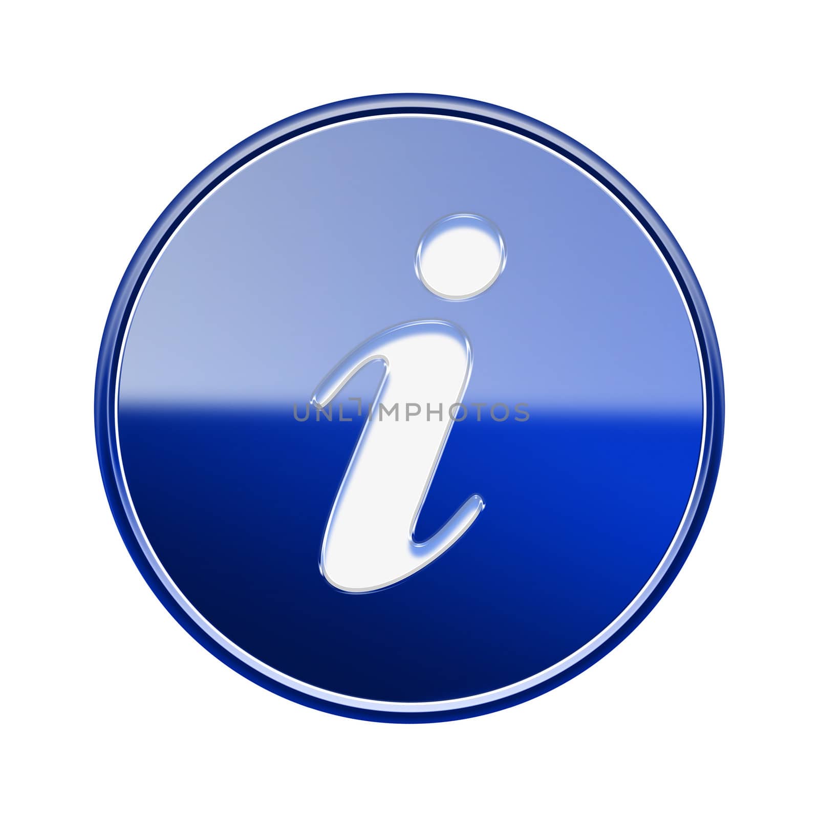 Information icon glossy blue, isolated on white background