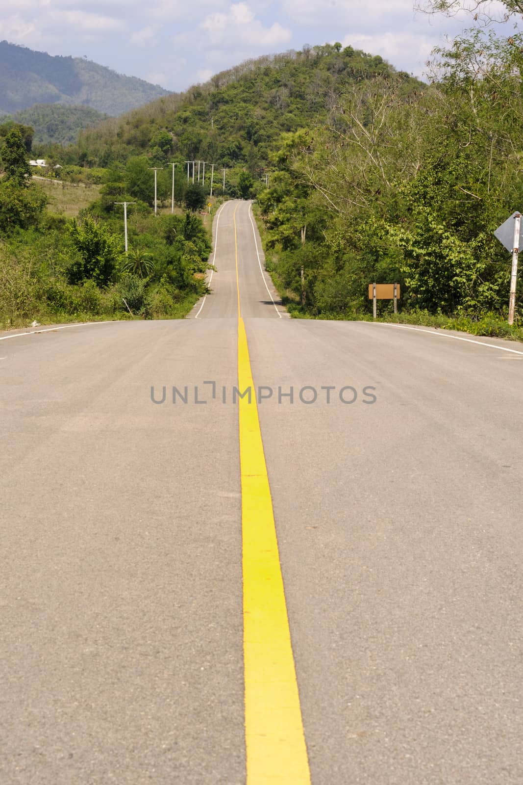 The road through the rural, Thailand.