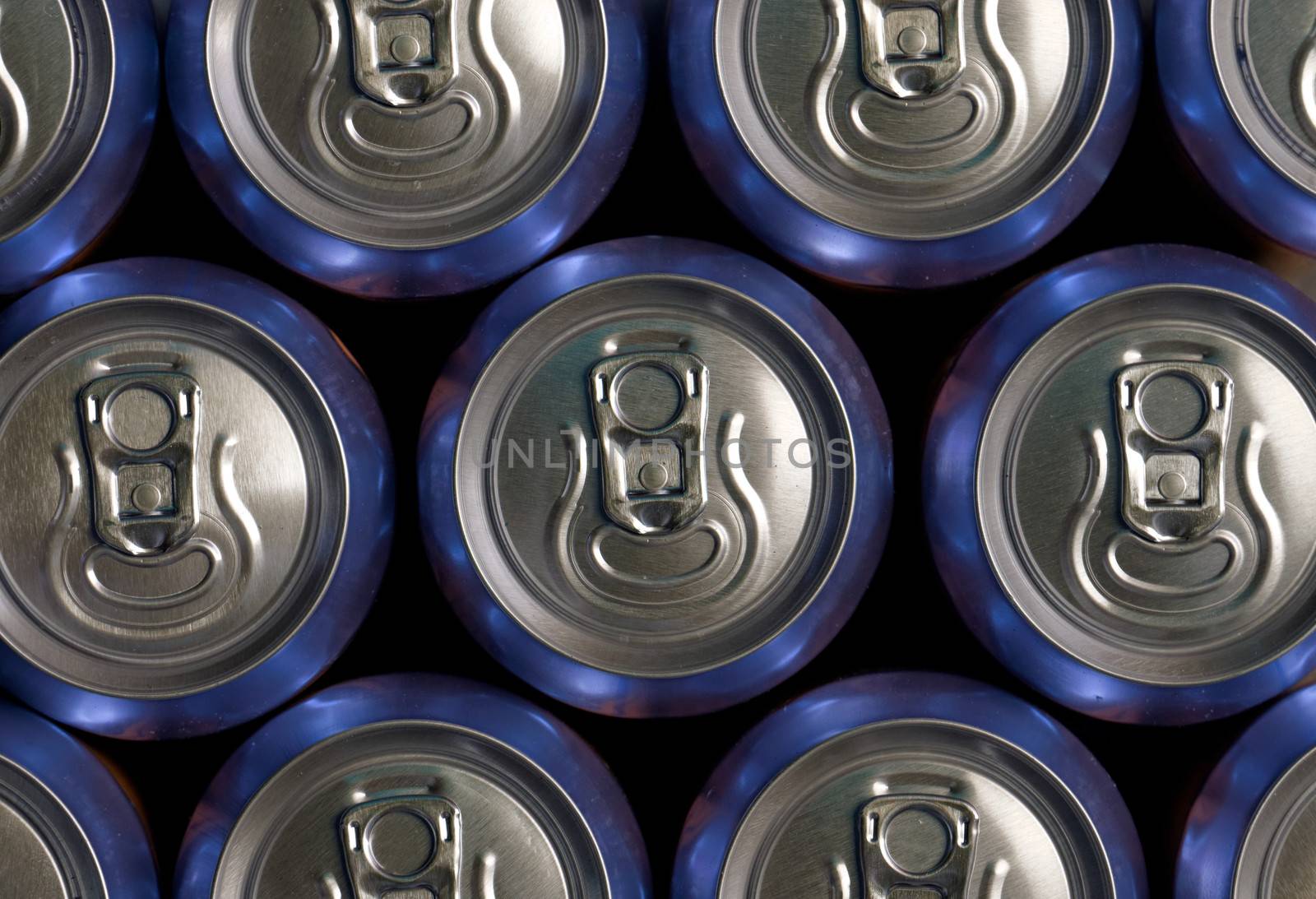 Much of drinking cans close up