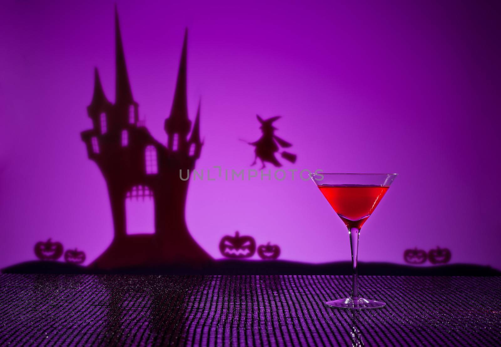Cosmopolitan cocktail in Halloween setting by 3523Studio