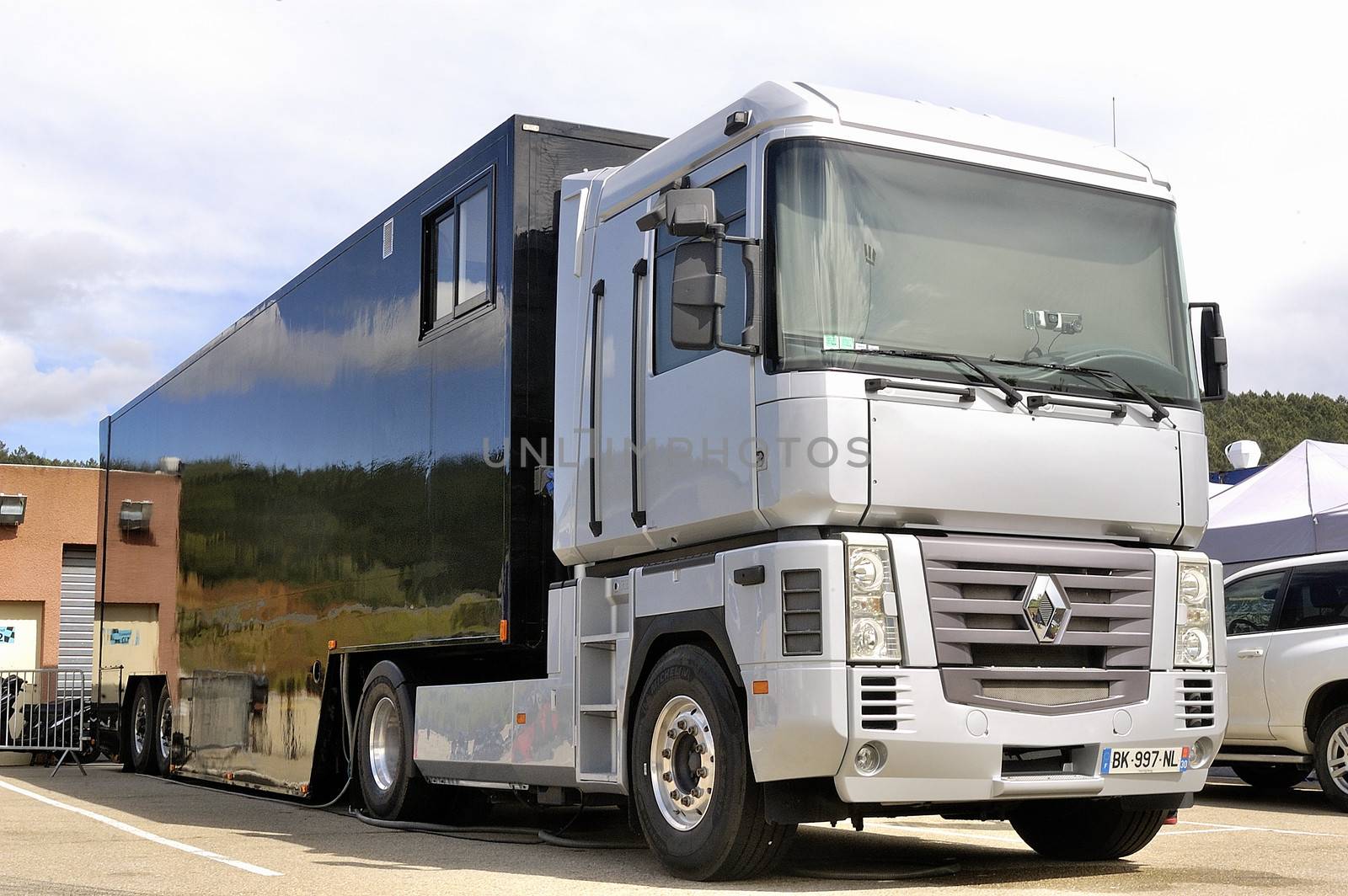 new truck on a road racing set 
