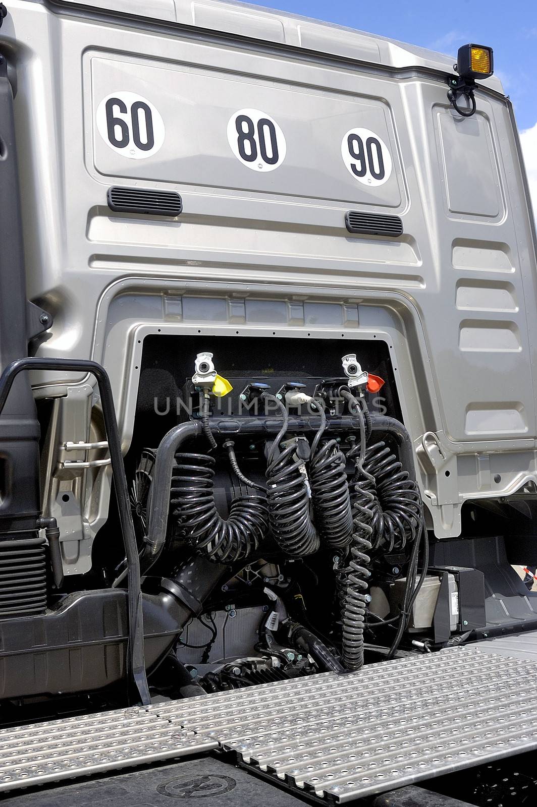 truck exposed on the circuit of the Cevennes in France at the time of the Grand Prix of France of trucks