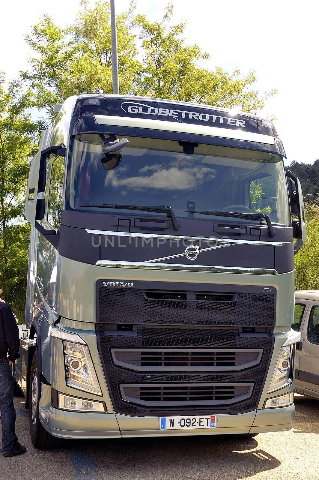 truck exposed on the circuit of the Cevennes in France at the time of the Grand Prix of France of trucks