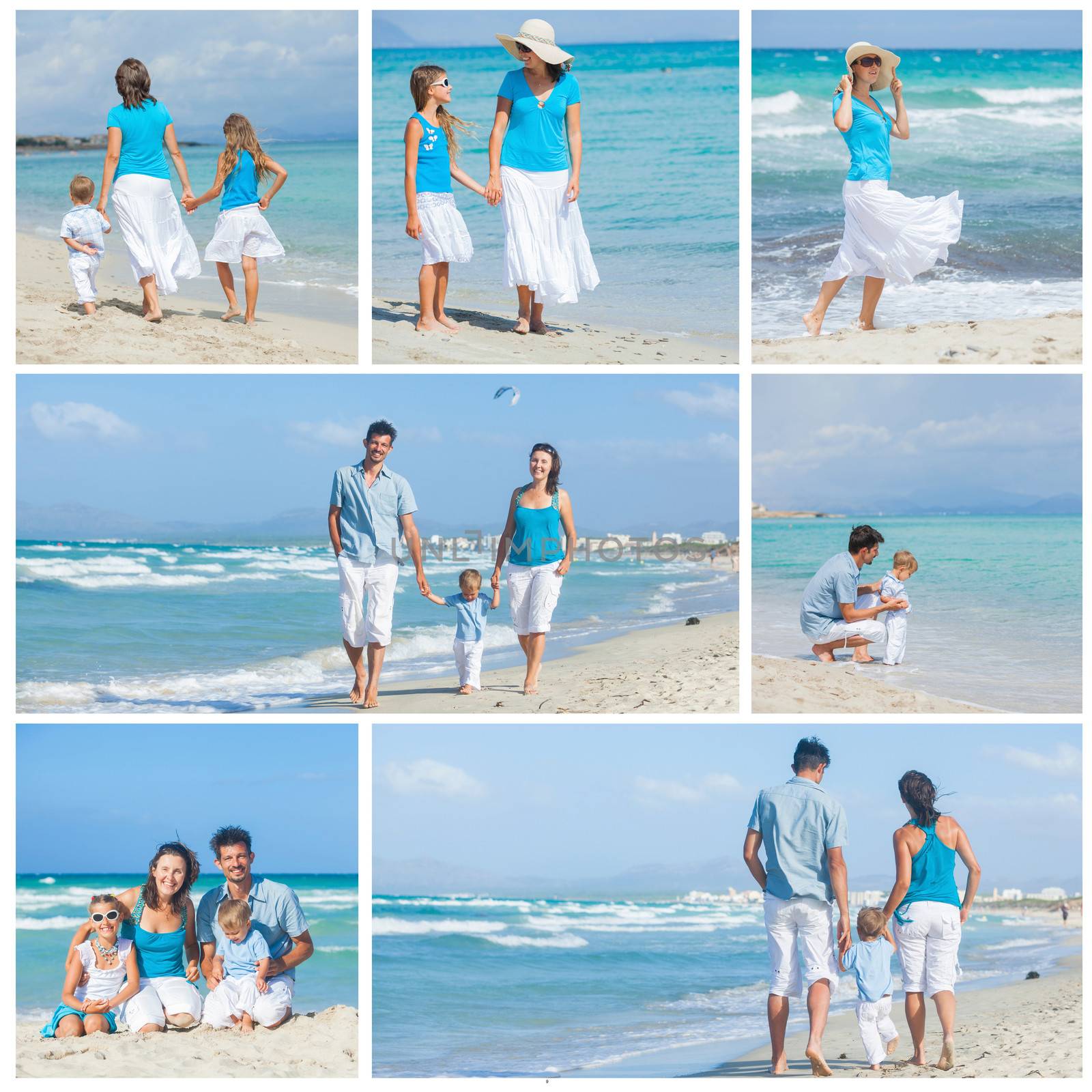 Family on tropical beach by maxoliki