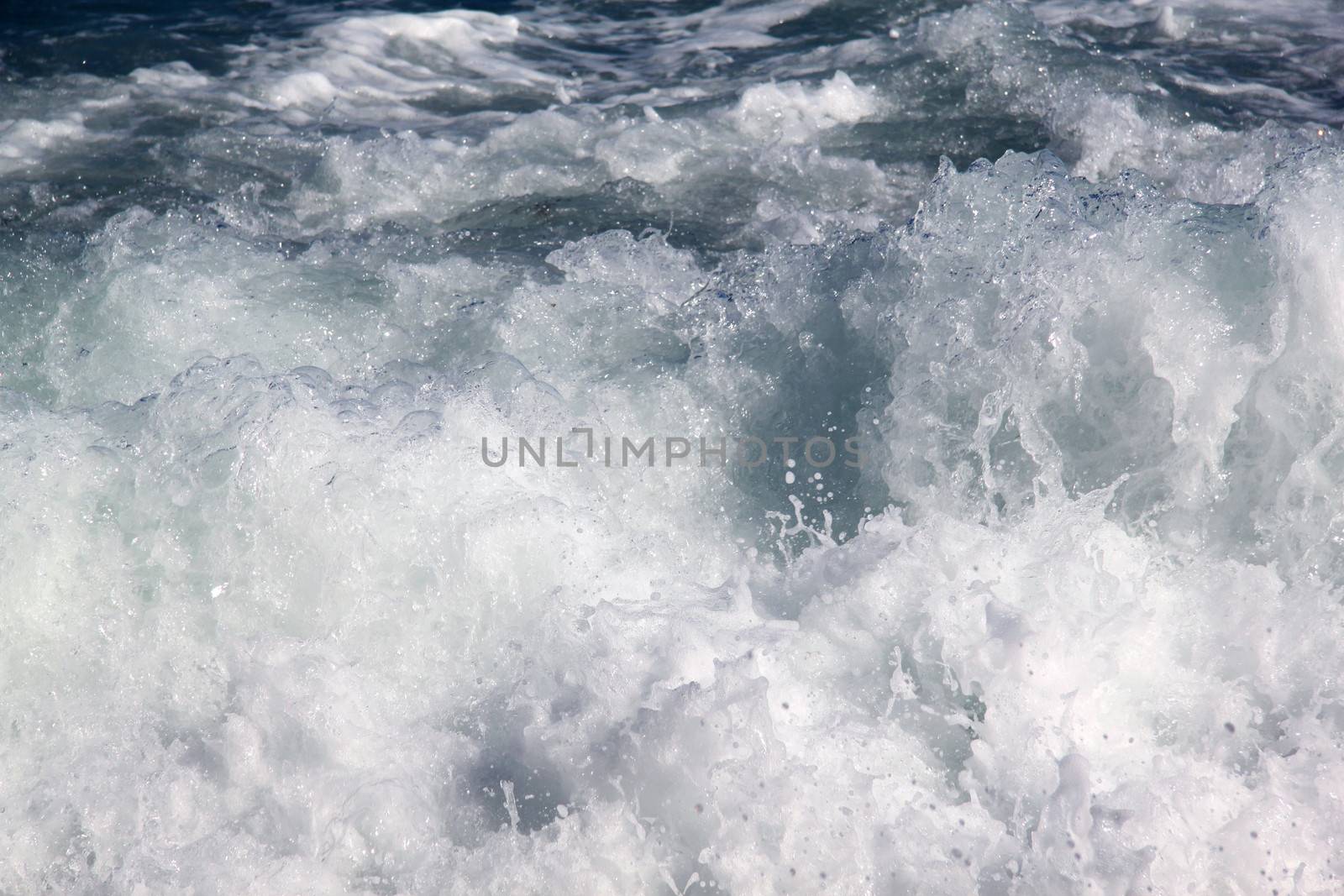 Sea foam spray wave