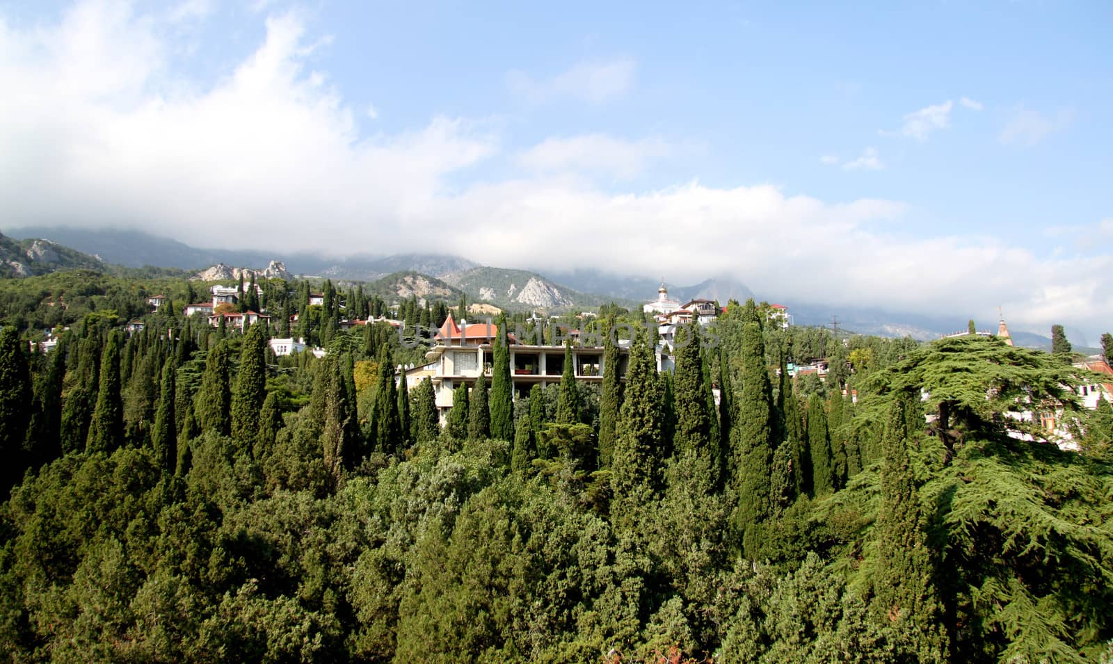 View of the mountains in Crimea in Simeiz