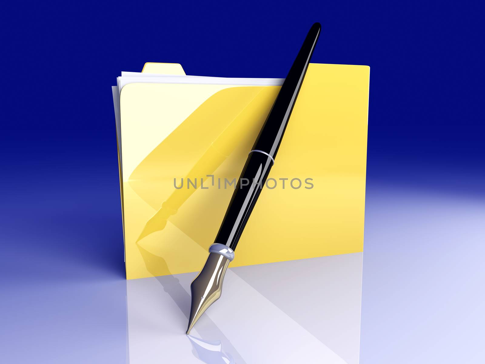 A written documents device. 3D rendered Illustration. 