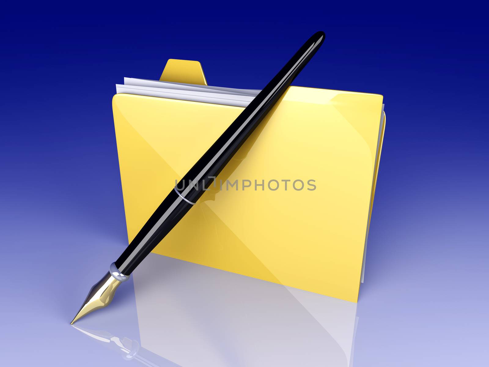 A written documents device. 3D rendered Illustration. 