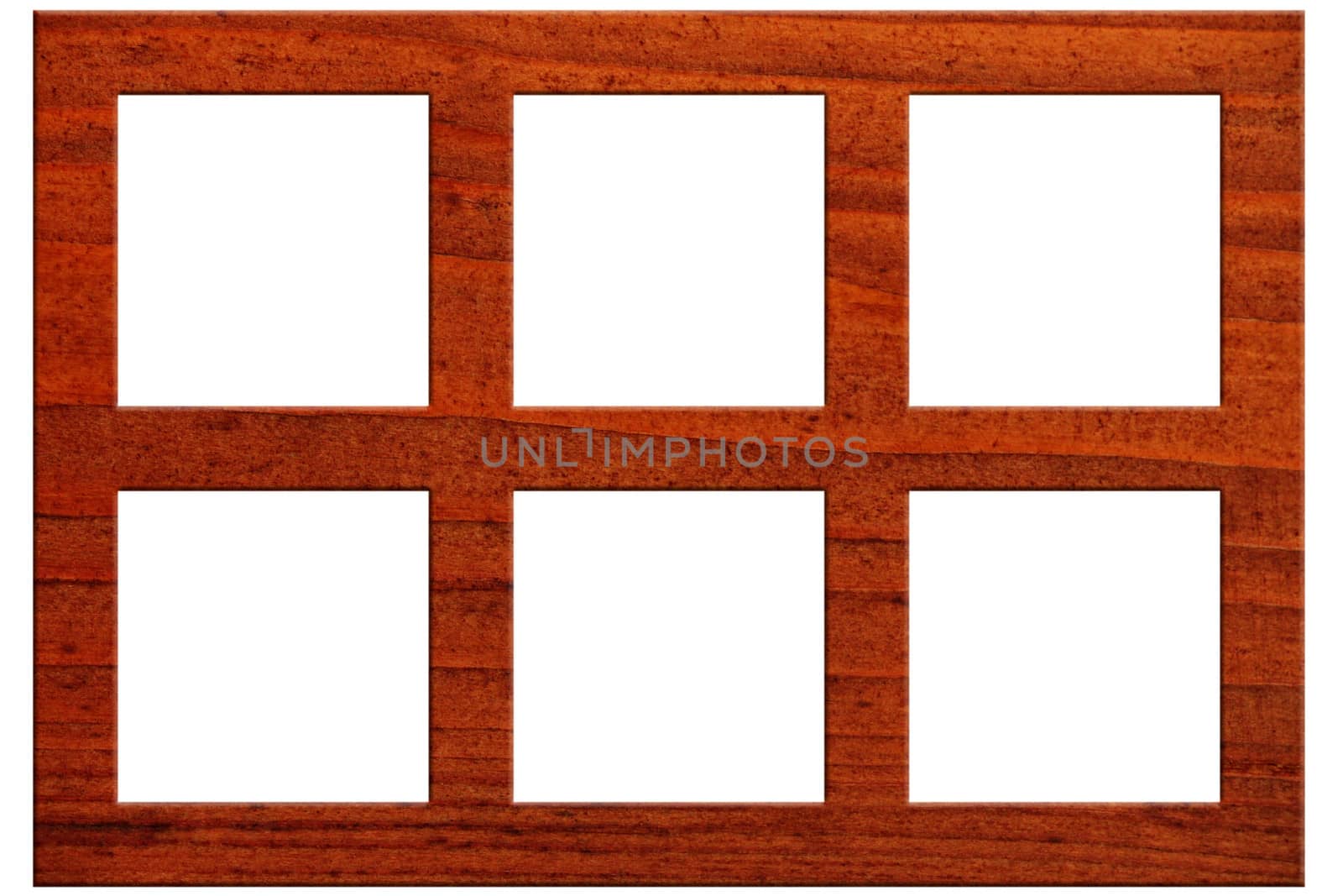 wooden picture frame over white