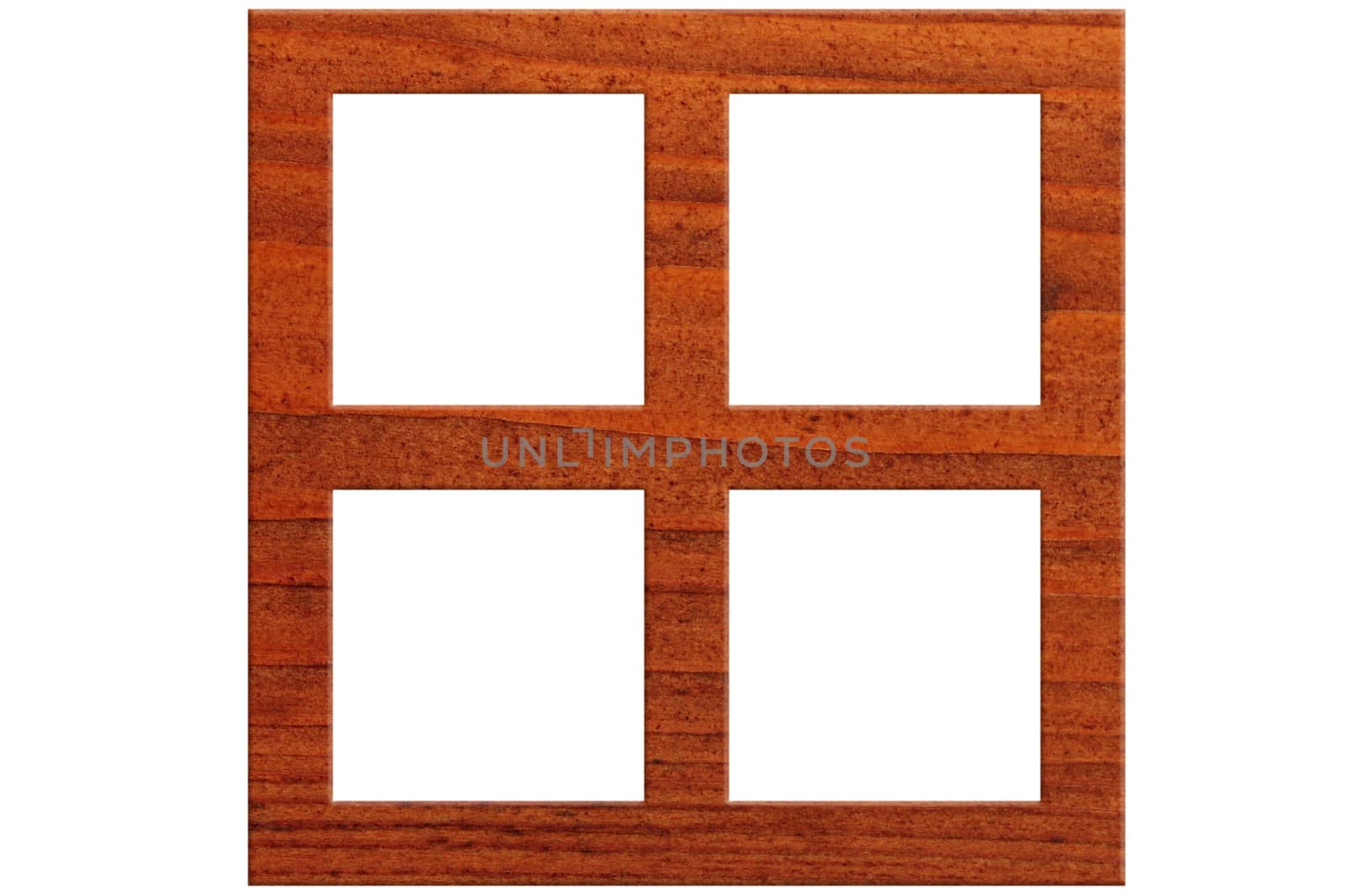 square wooden frame isolated on white