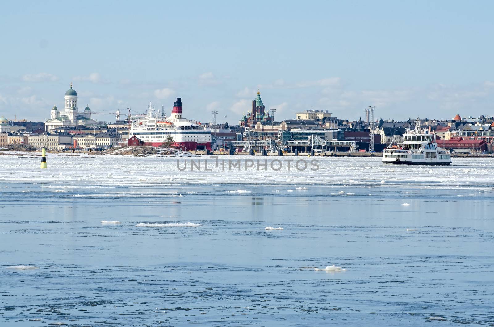 Helsinki winter, panoramic view. Finland.