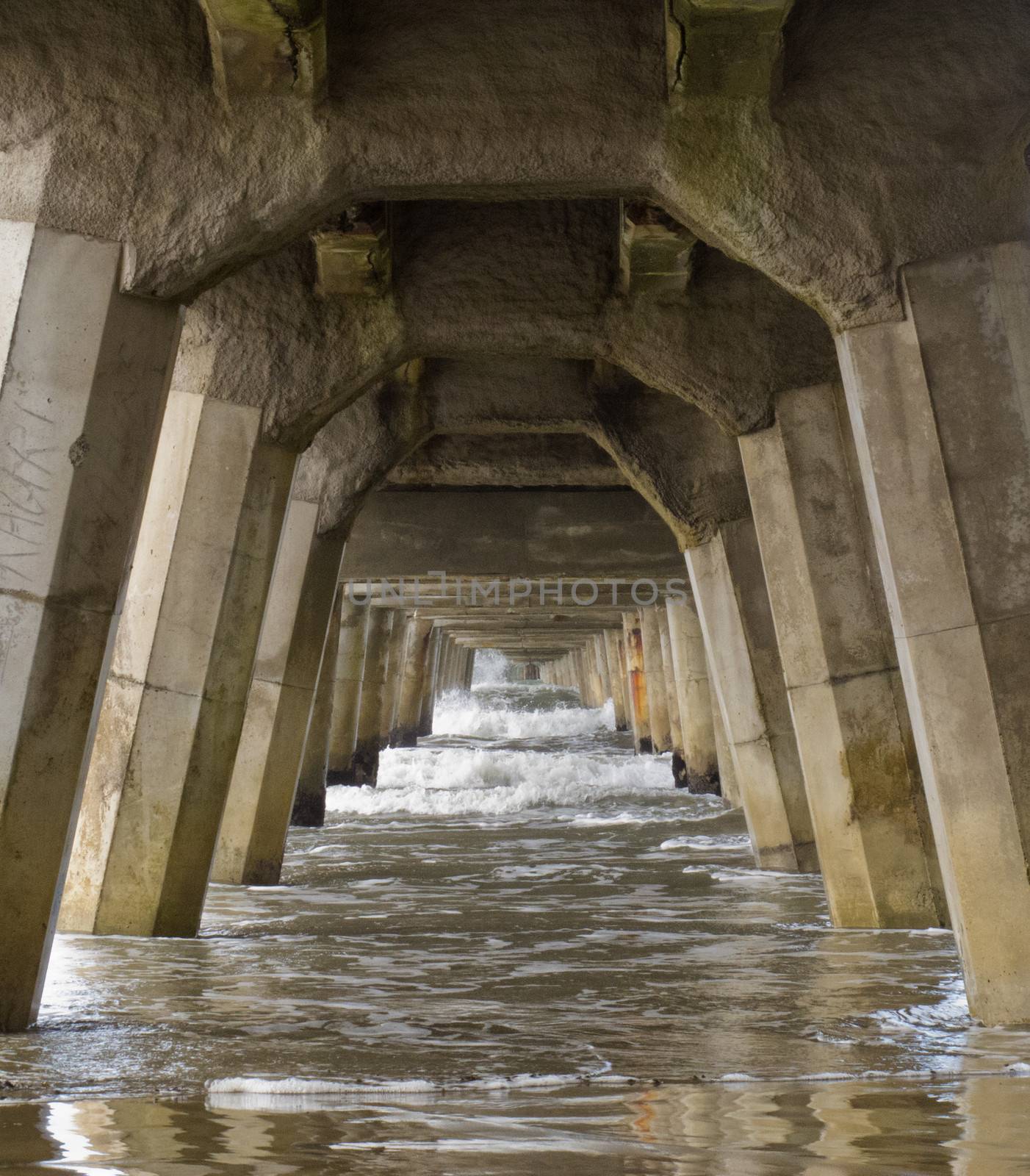 Concrete foundation pilings of Tolaga Bay Wharf NZ by PiLens