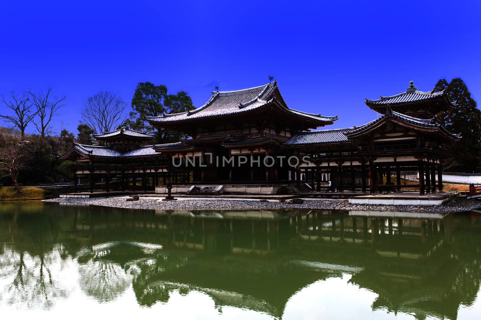 Byodoin Temple in winter season, Japan by thanomphong