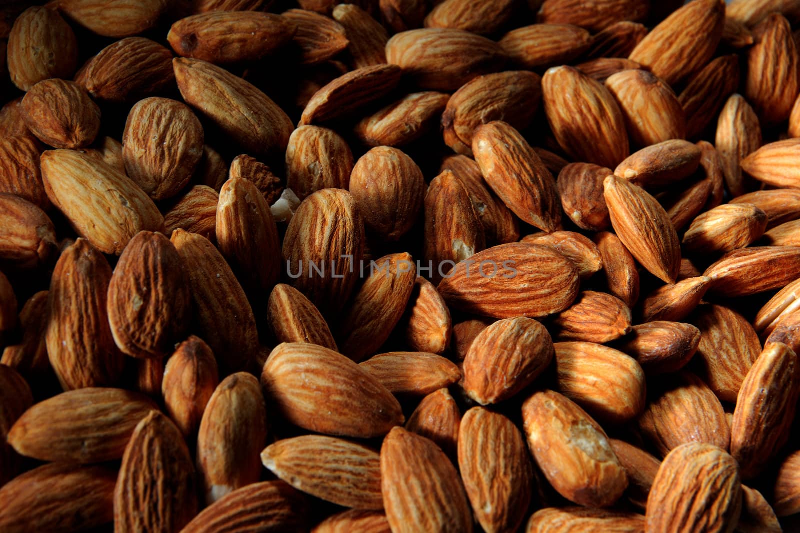 Close-up photo of fried nuts texture