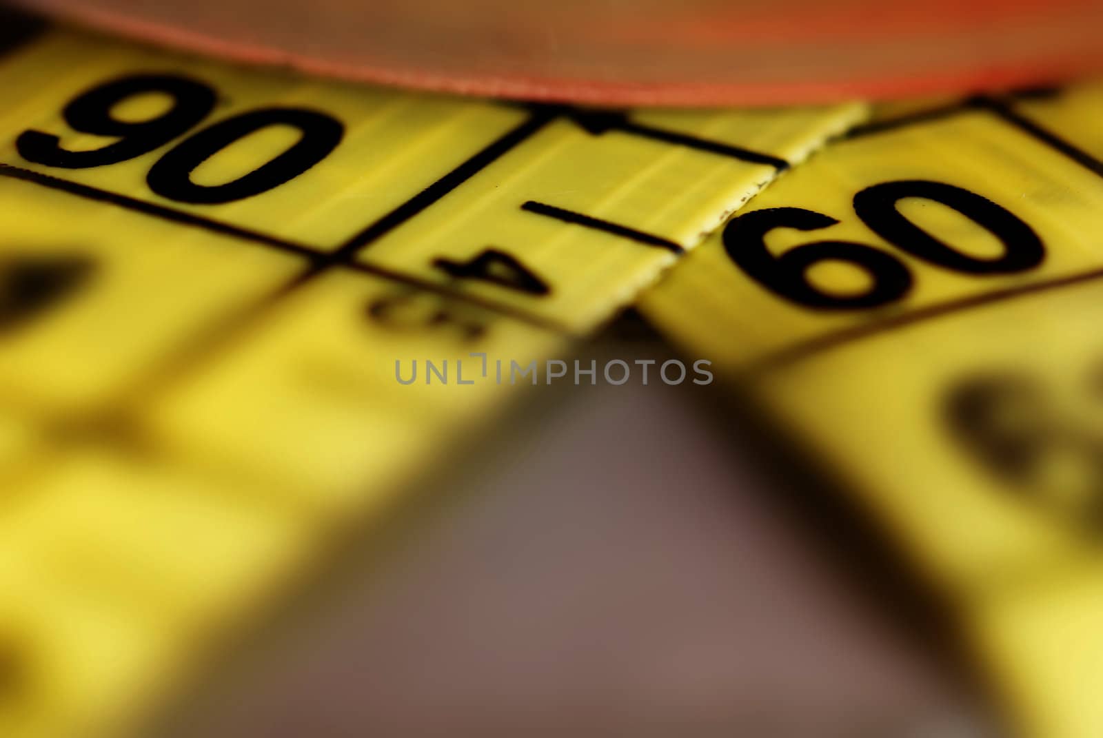 Extremely close-up photo of the figures on measuring tape