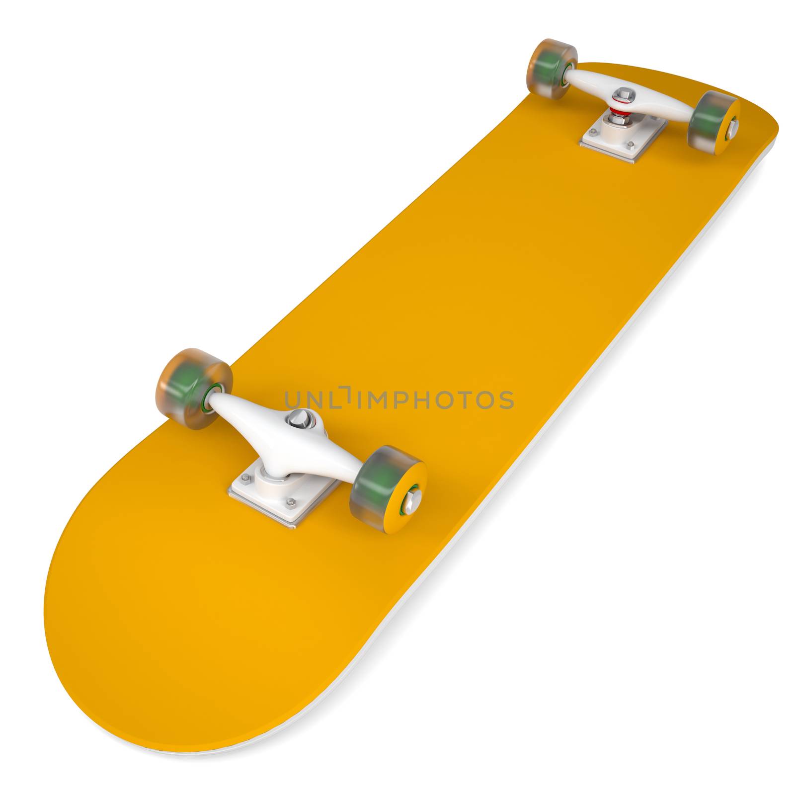 Orange skateboard. Isolated render on a white background