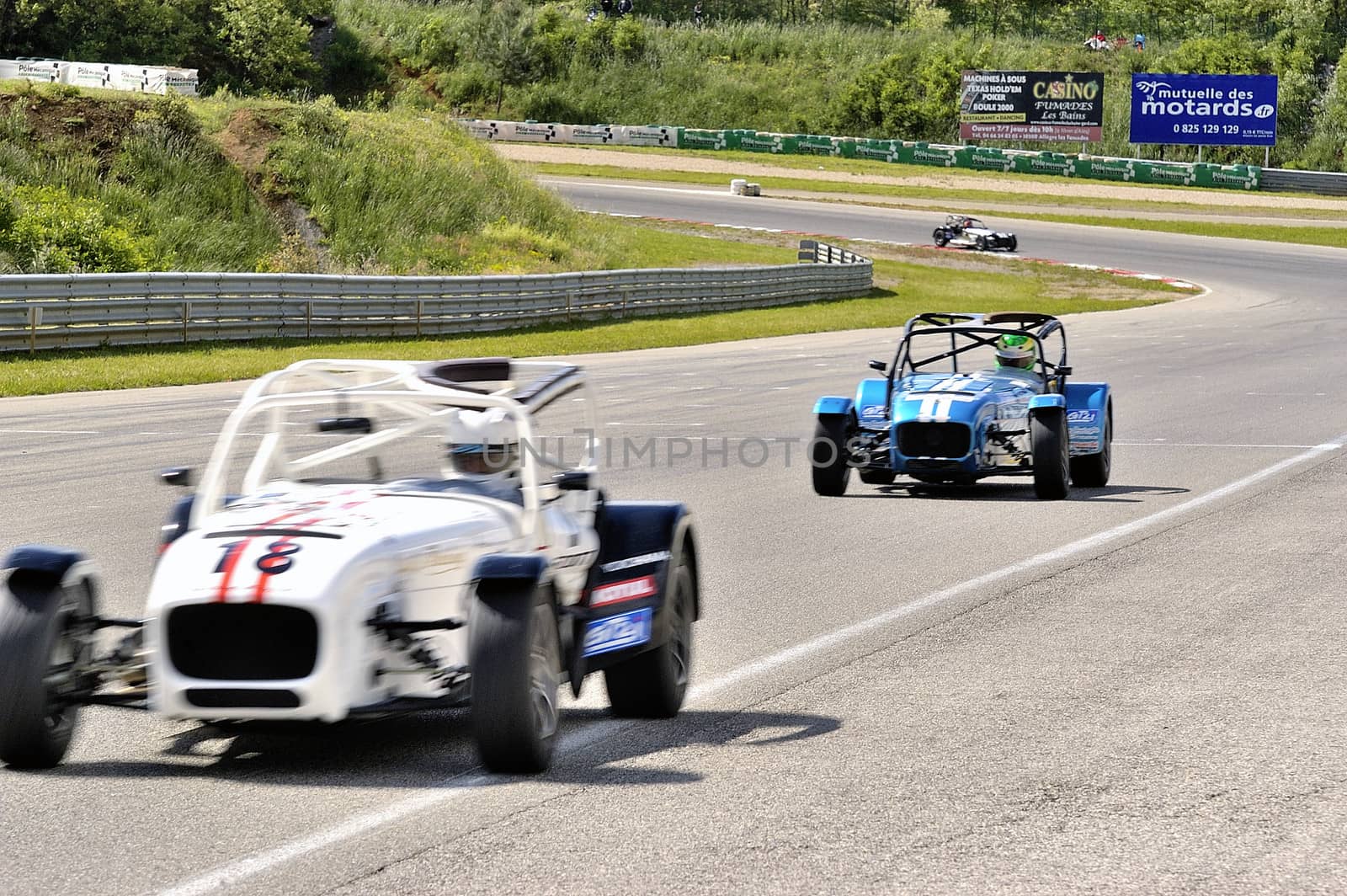 chases of Caterham on the circuit of the Cevennes with Ales in the French department of Gard the May 24th and 25th, 2013. On the circuit