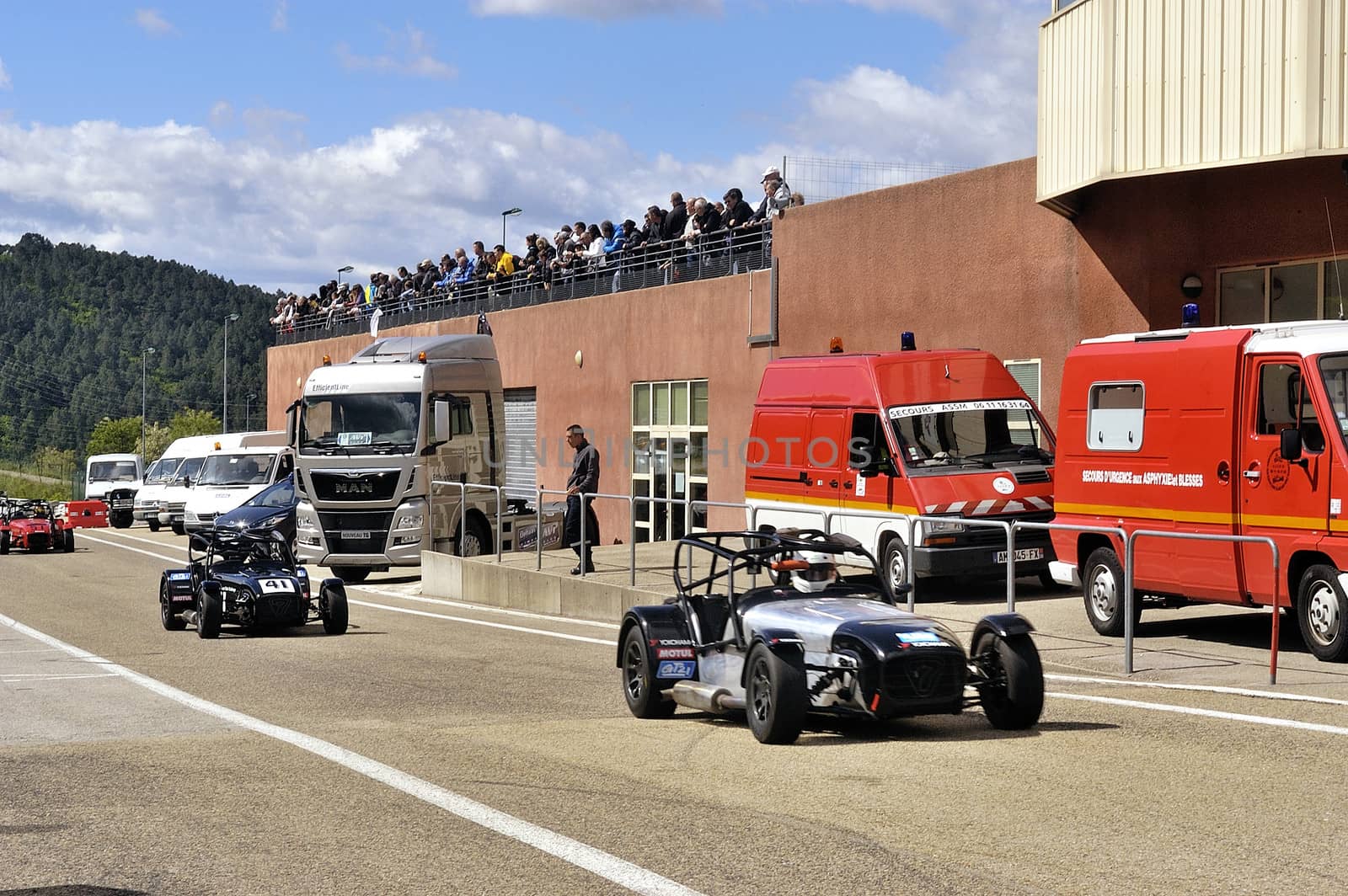 chases of Caterham on the circuit of the Cevennes with Ales in the French department of Gard the May 24th and 25th, 2013. On the circuit