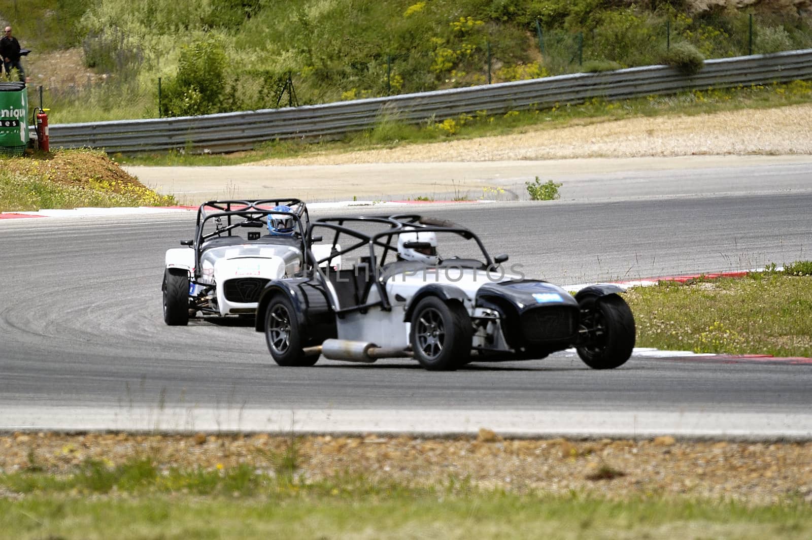 chases of Caterham on the circuit of the Cevennes with Ales in the French department of Gard the May 24th and 25th, 2013. On the circuit