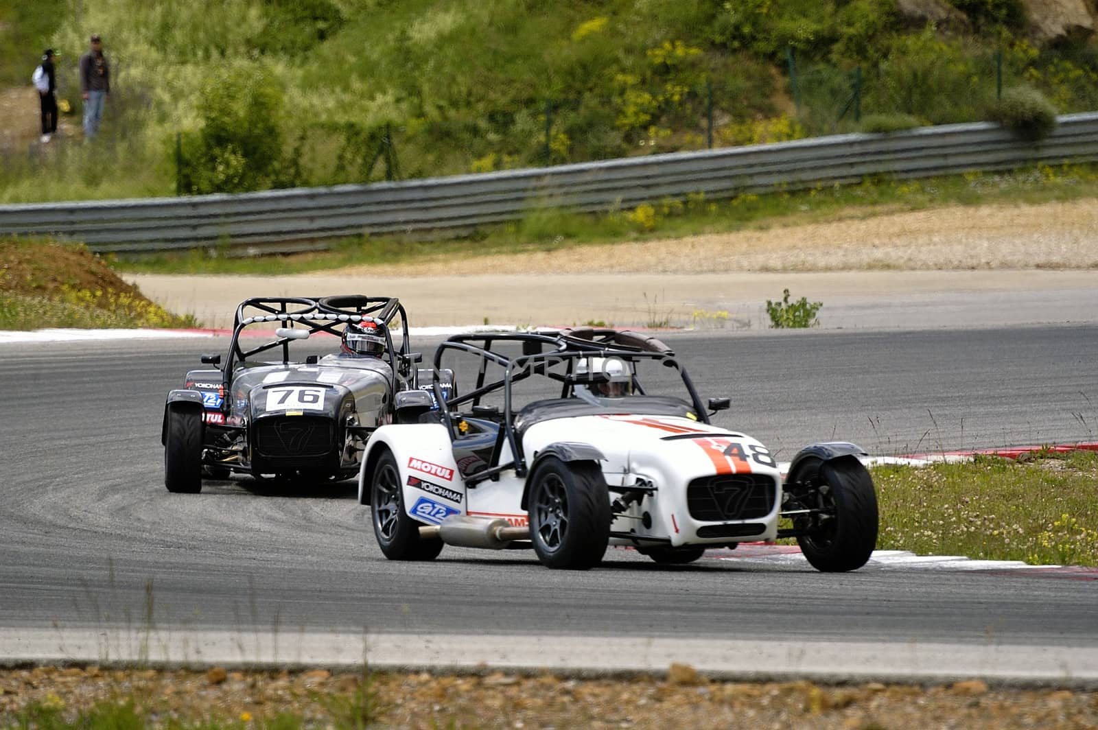 chases of Caterham on the circuit of the Cevennes with Ales in the French department of Gard the May 24th and 25th, 2013. On the circuit