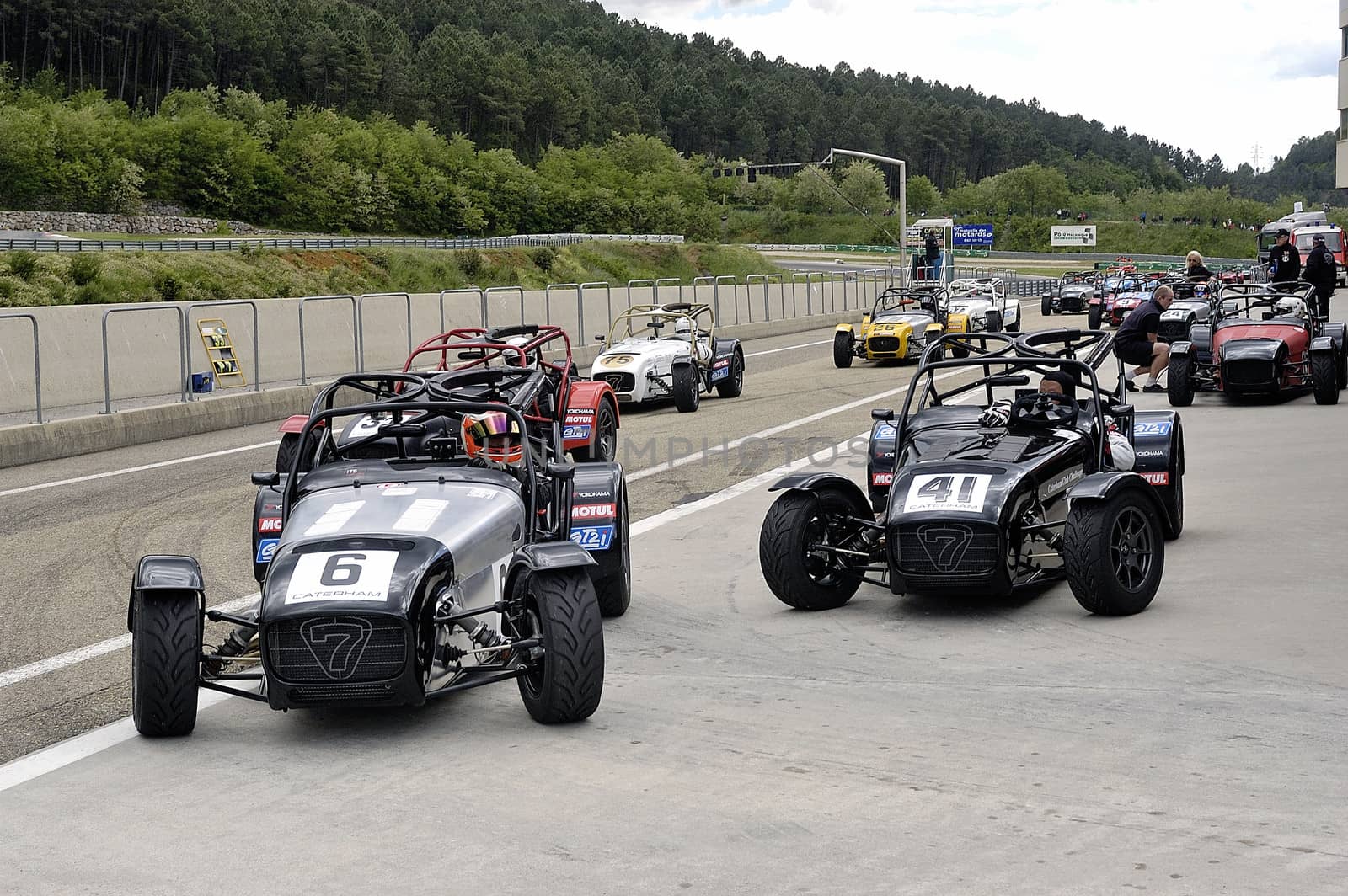 chases of Caterham on the circuit of the Cevennes with Ales in the French department of Gard the May 24th and 25th, 2013. On the circuit