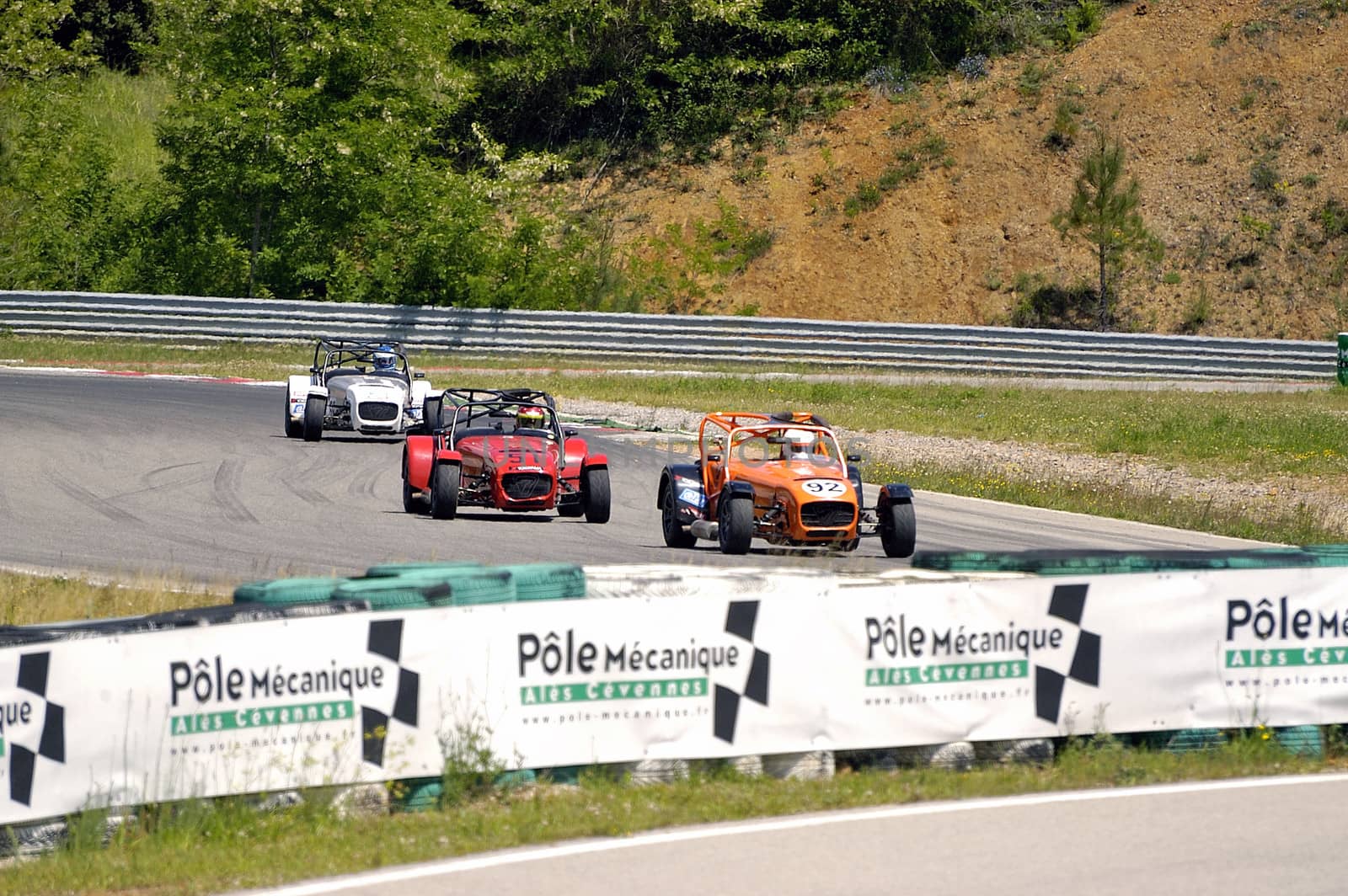 chases of Caterham on the circuit of the Cevennes with Ales in the French department of Gard the May 24th and 25th, 2013. On the circuit