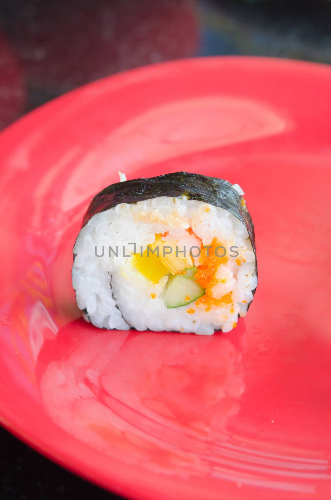 Sushi Roll with Shrimps and vegetable