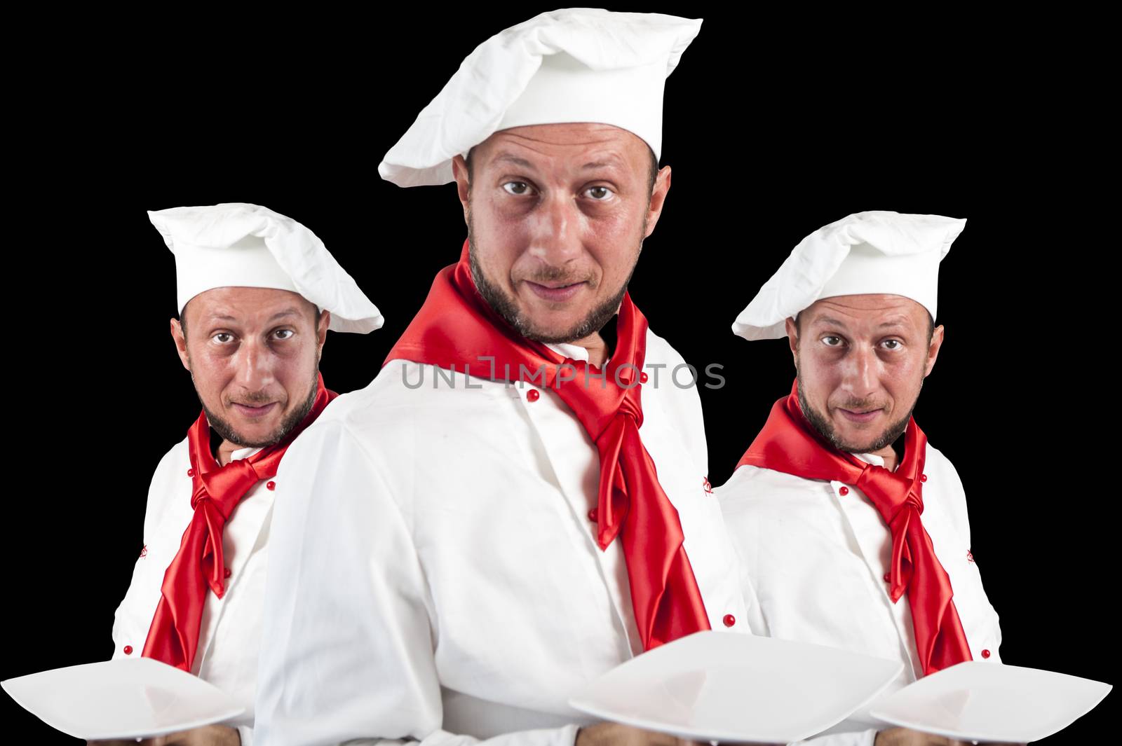 A man chef on a white background