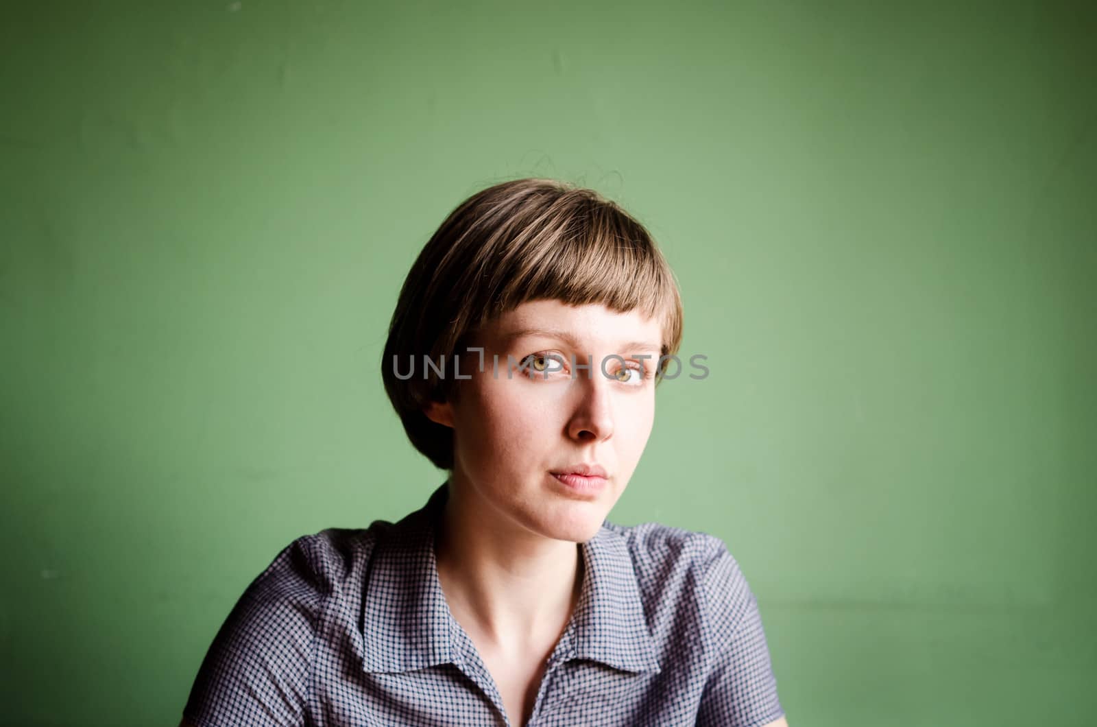 young beautiful hipster woman at the bar