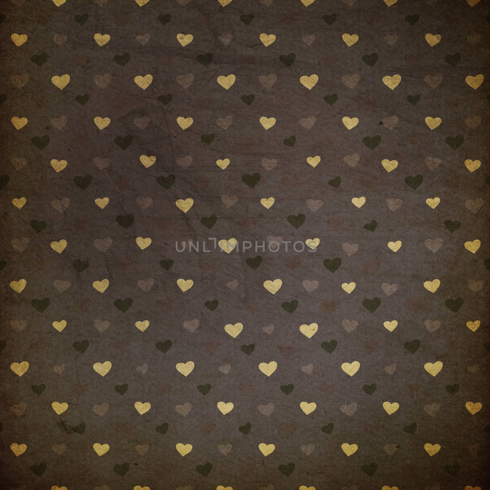 Retro grunge hearts background. 