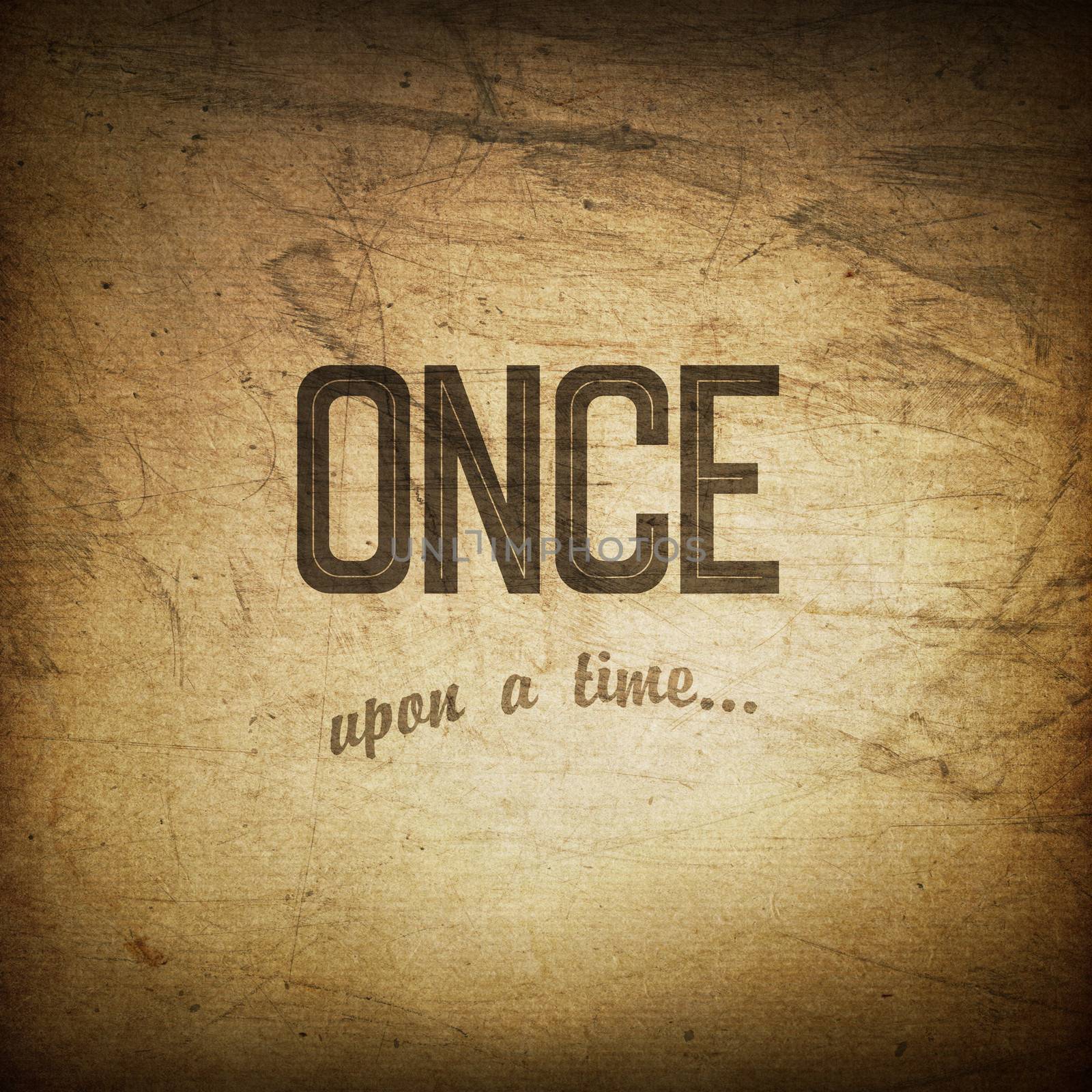 Old cinema phrase (once upon a time), grunge background by pashabo