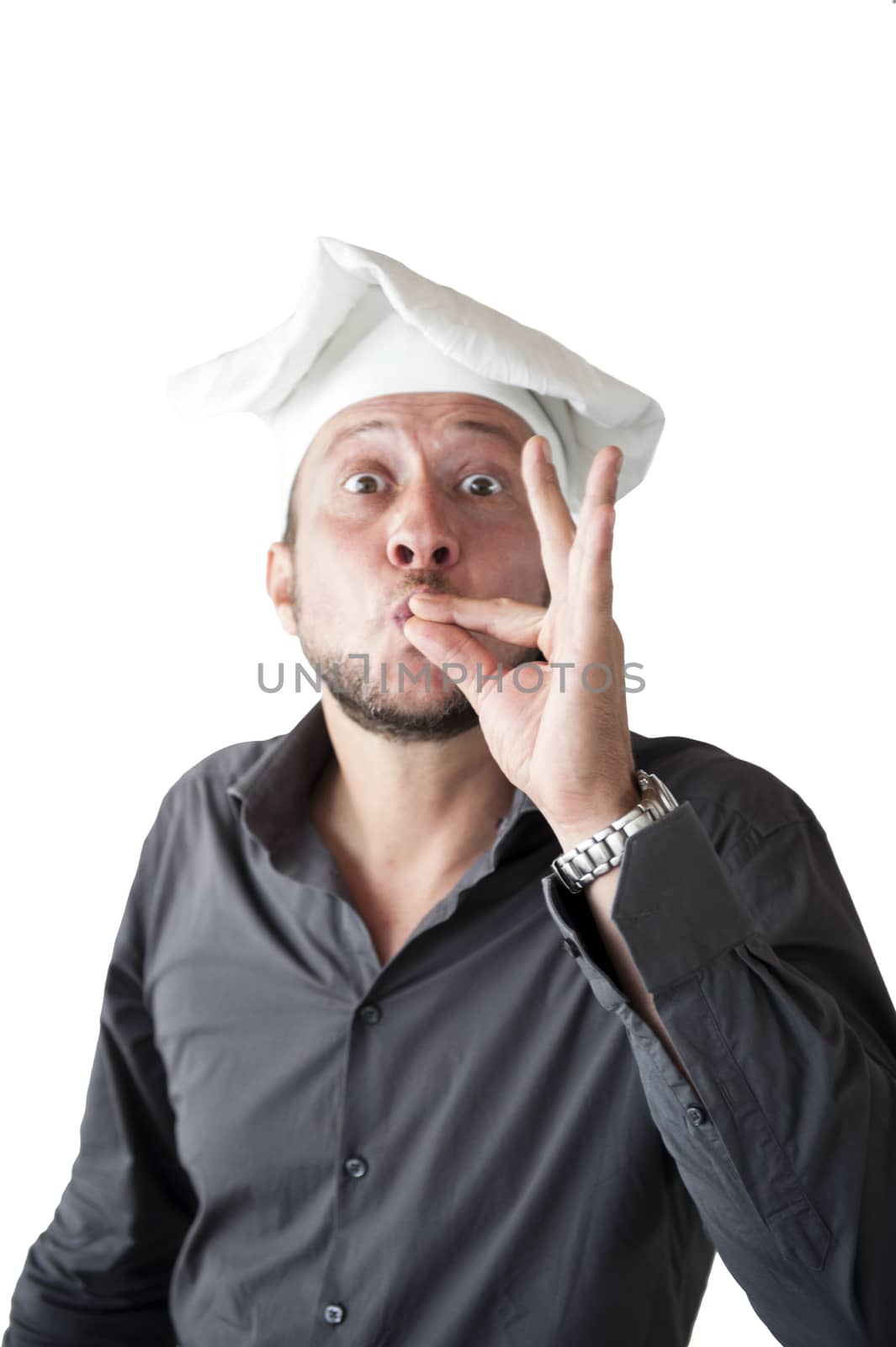 A man chef on a white background