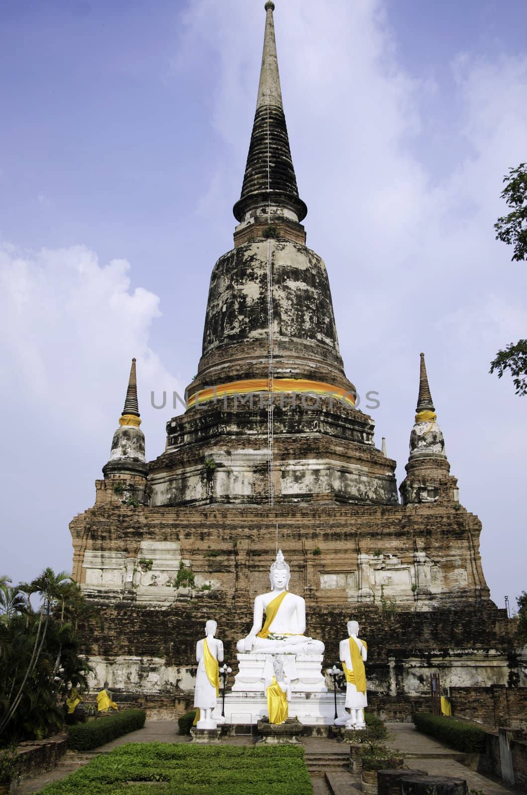 Wat Yai Chai Mongkhon, old buddhist temple of Ayuthaya Province Thailand 