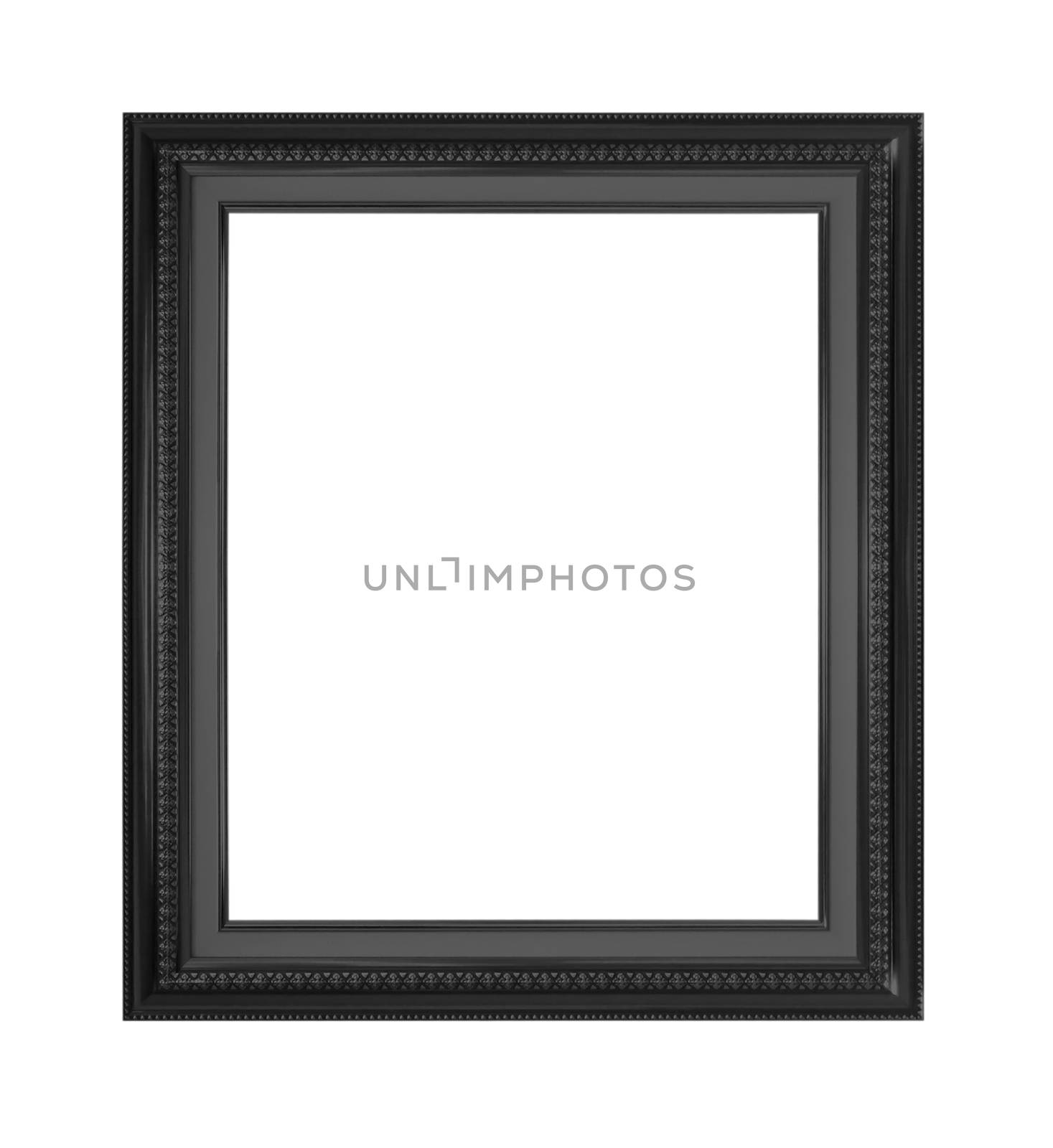 black antique frame isolated on white background.