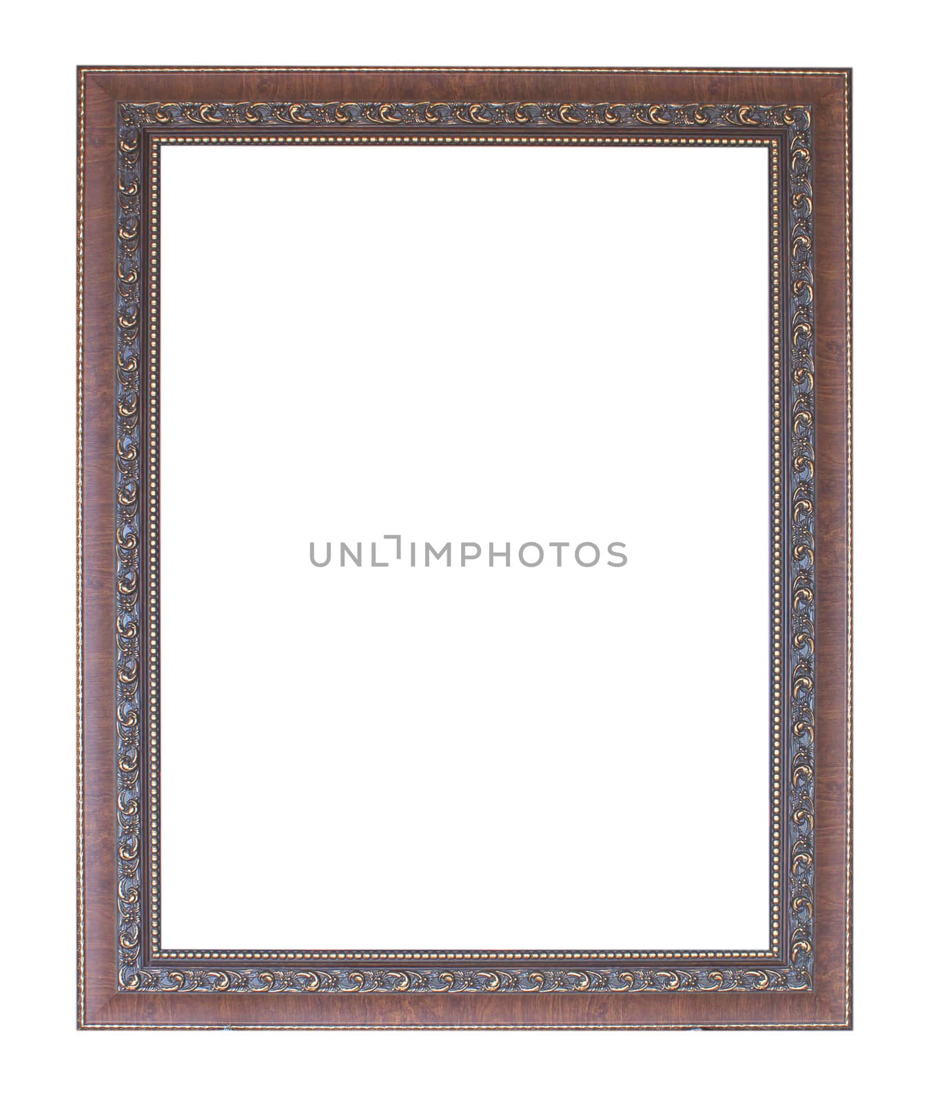 woode picture frame. Isolated over white background