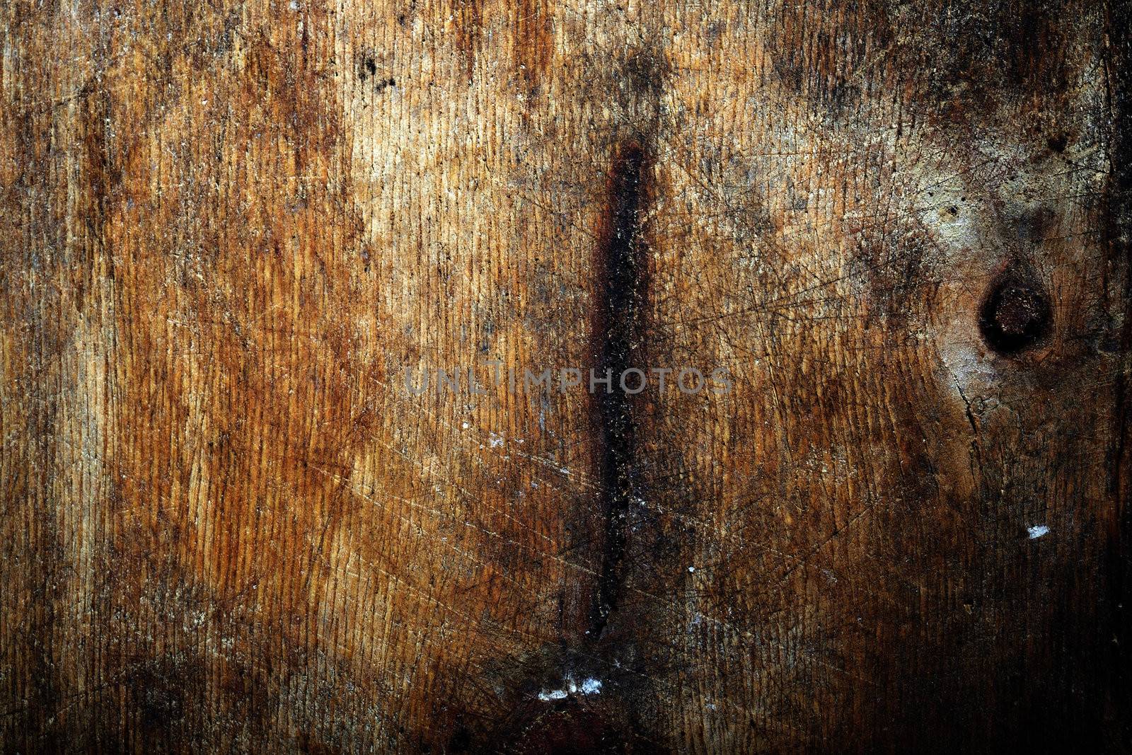 Close-up photo of the old trashy wood texture