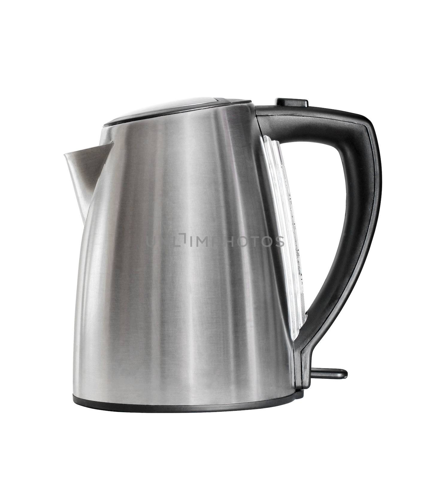 stainless electric kettle isolated on white 