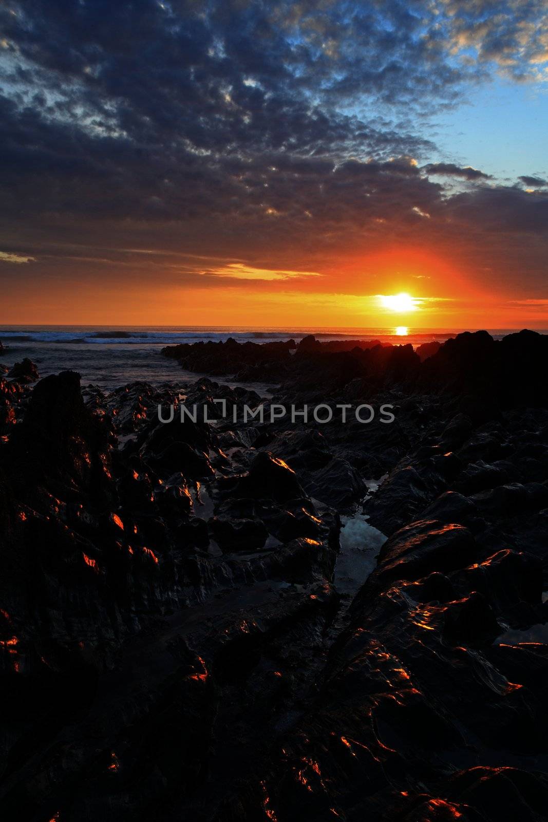 Sunset Woolacombe Beach in North Devon South West England United kingdom