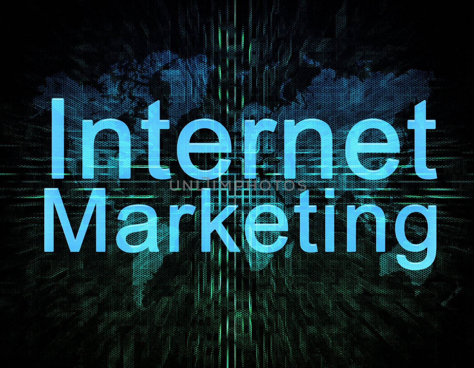 Internet Marketing concept on digital screen